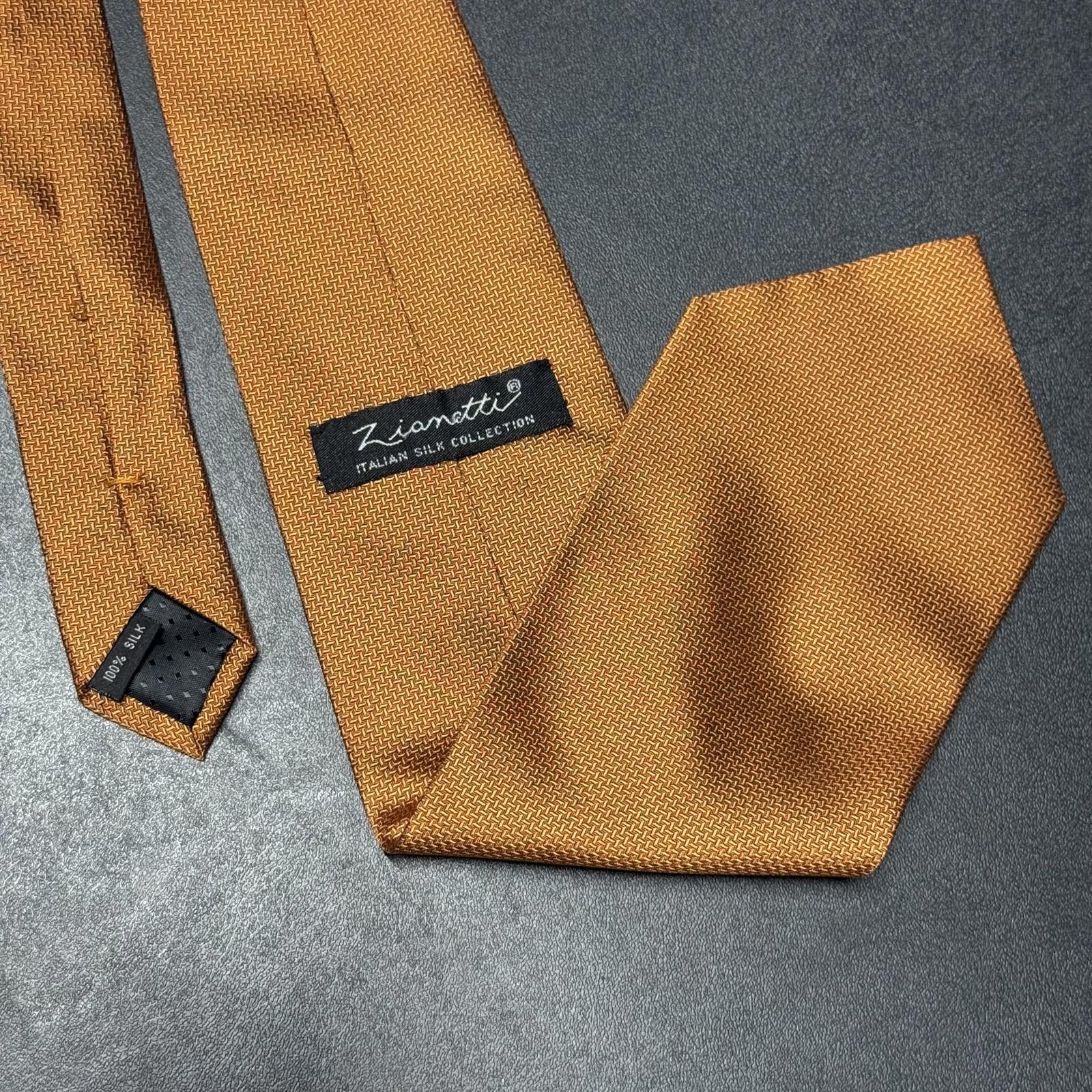 Giuseppe Zanotti Vtg Zianetti 100% Silk Orange Italian Made Neck Tie NWT Size ONE SIZE - 7 Thumbnail