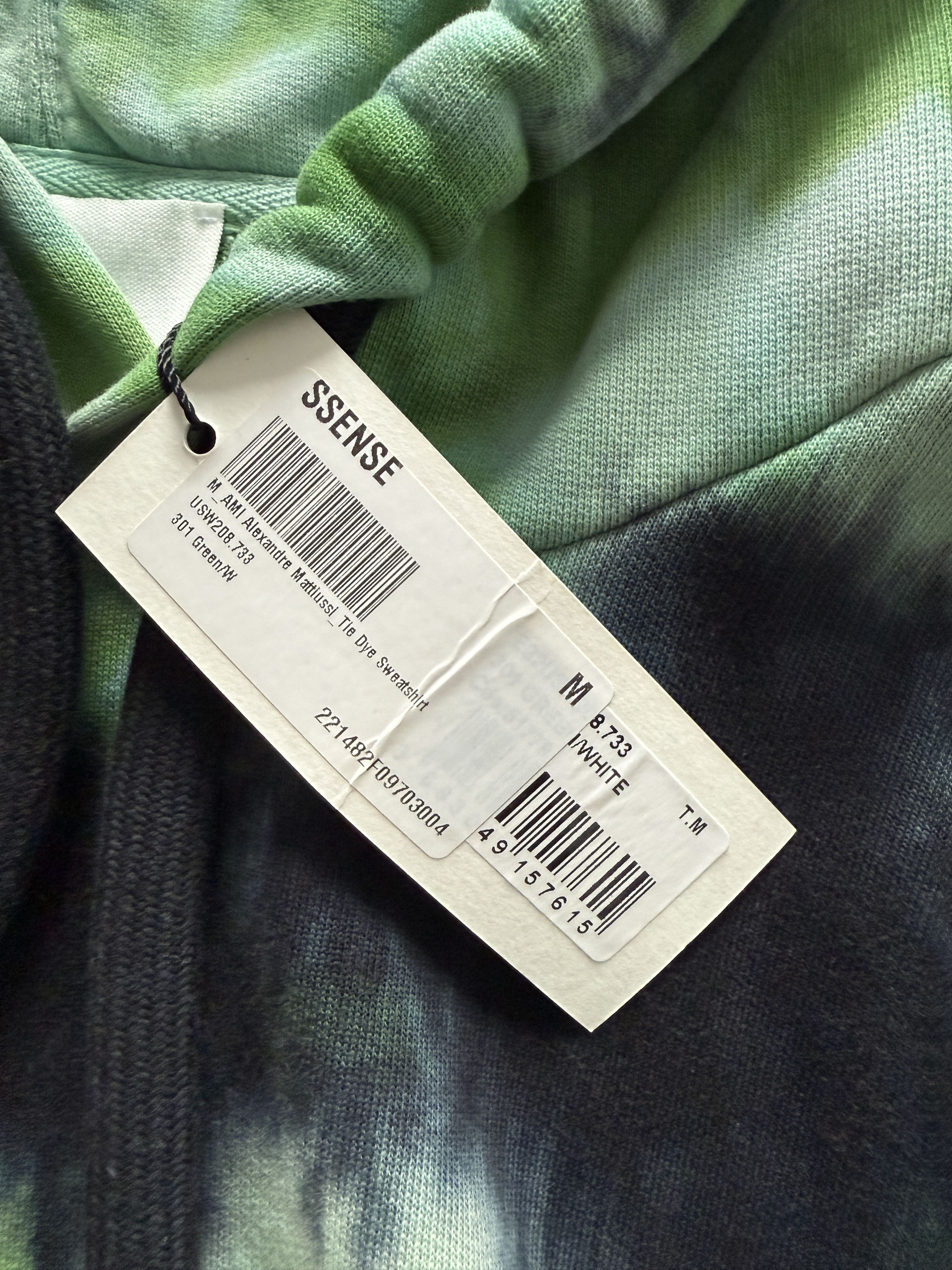 AMI USD410 AMI PARIS GREEN TIE-DYE COTTON HOODIE Size M / US 6-8 / IT 42-44 - 3 Thumbnail