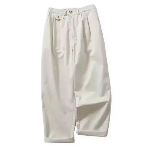 Japanese Brand 20AW Indigo Union Japan White Minimal Straight Leg Pants Size US 31 - 1 Thumbnail