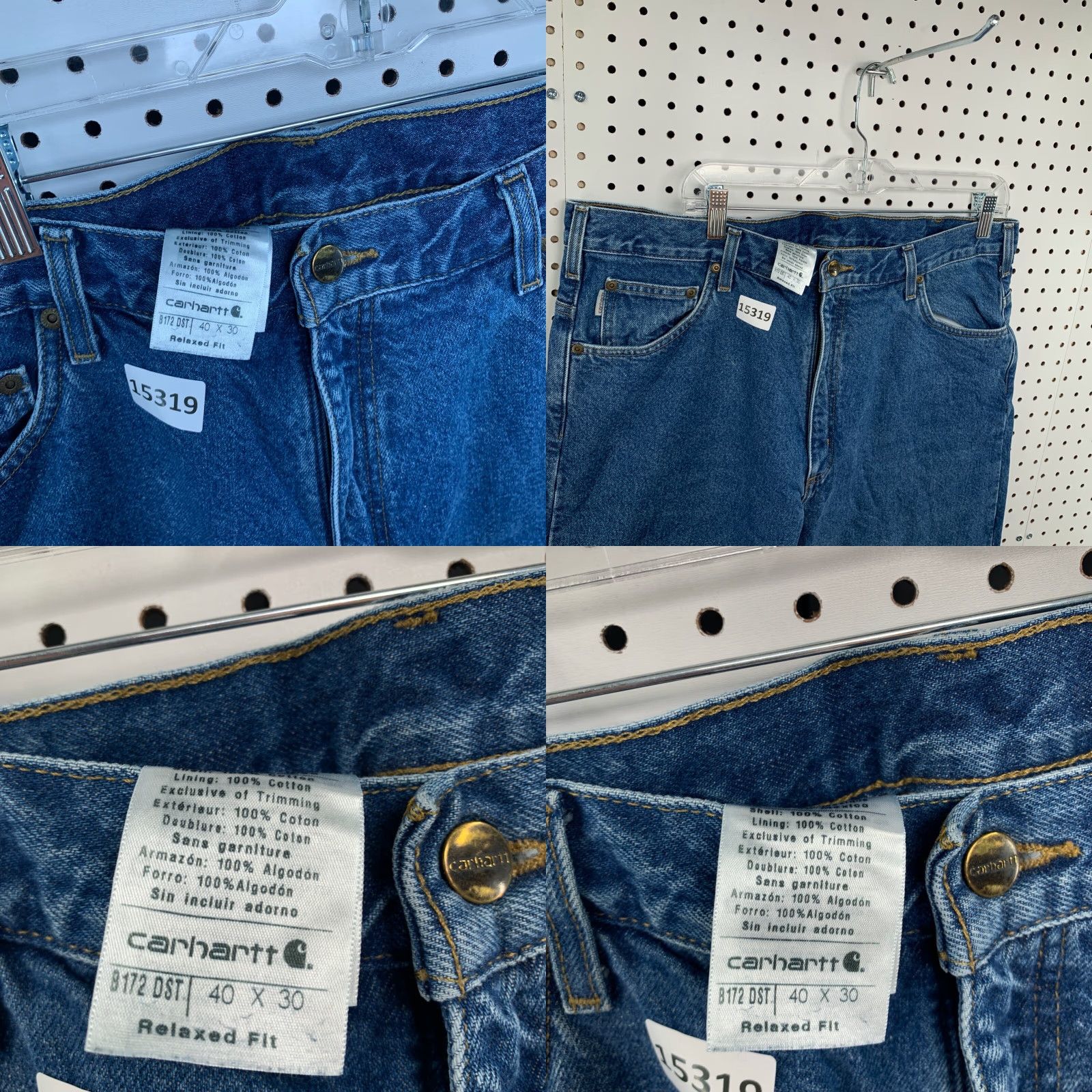 Carhartt VINTAGE Carhartt Jeans Relaxed Fit Straight Leg Flannel Lined Blue 38x39 Mens Size US 38 / EU 54 - 8 Thumbnail