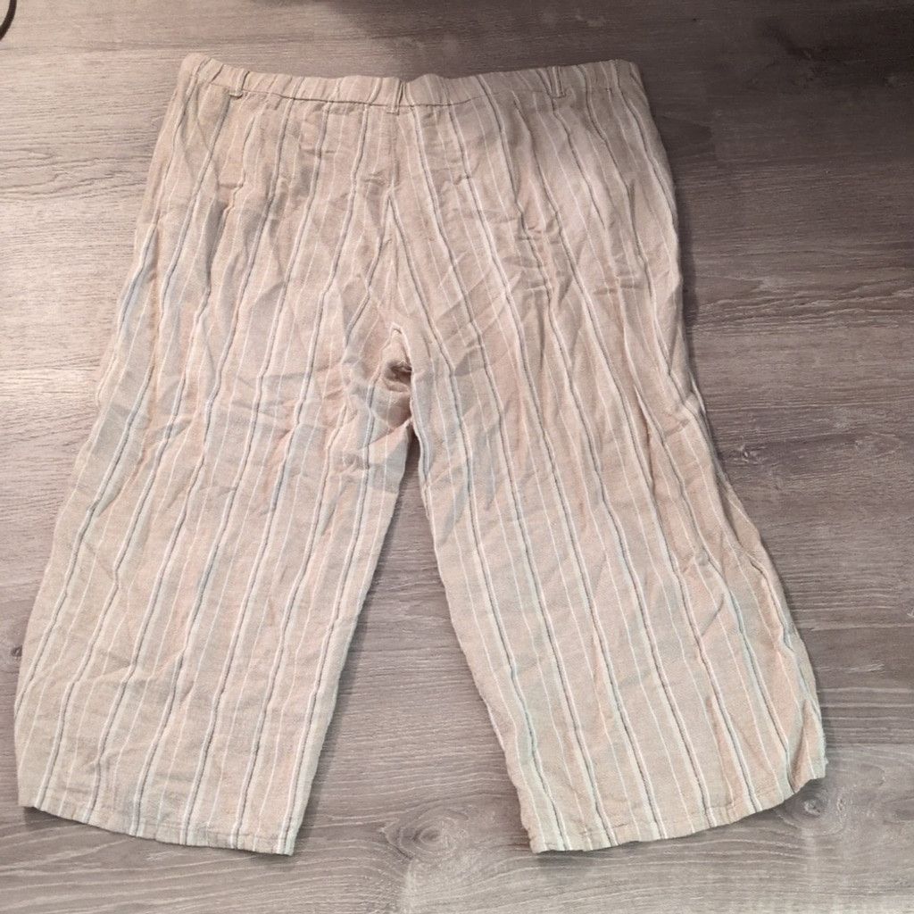 J. Jill J. Jill Striped Linen Rayon Blend Cropped Pants Size 2X Size 39" - 8 Thumbnail