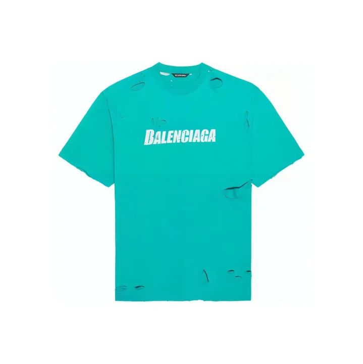 Balenciaga Balenciaga Distressed Round Neck Short Sleeve T-Shirt Size US XS / EU 42 / 0 - 1 Thumbnail