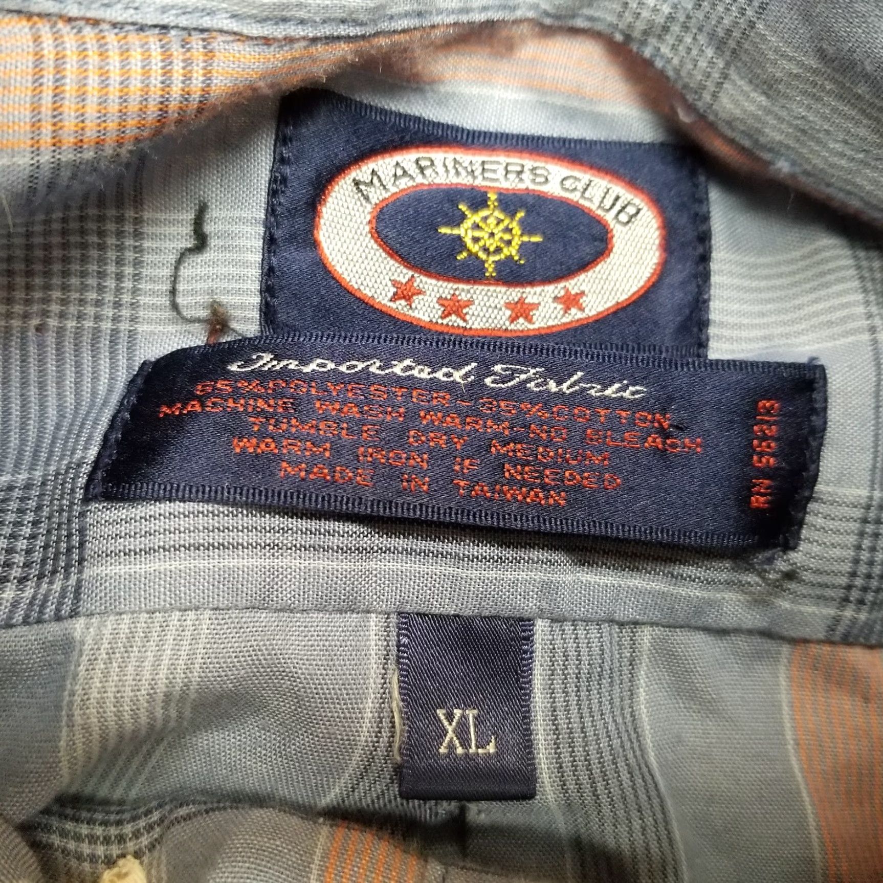 Vintage Marines Club Shirt Men XL Blue Plaid Lightweight Cotton Polyester Blend Button-Up Long Sleeve Casual Gyms Outdoors American Size US XL / EU 56 / 4 - 3 Thumbnail