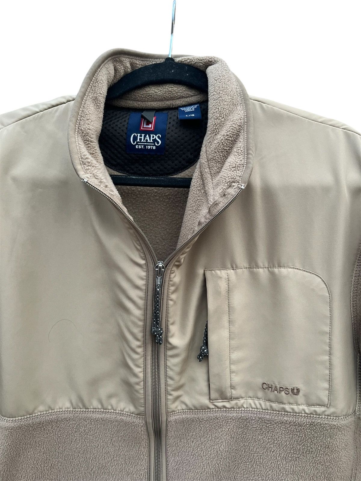 Chaps Ralph Lauren Y2K Chaps men's beige fleece jacket with full zip closure Size US L / EU 52-54 / 3 - 5 Thumbnail