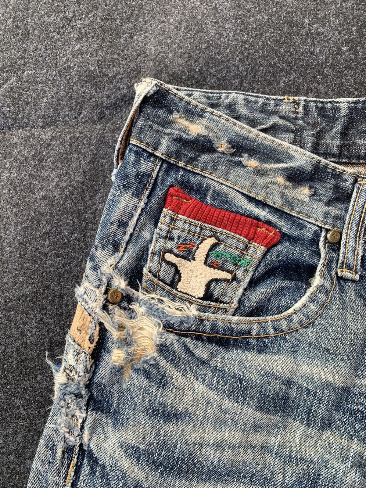 14th Addiction Vintage Lolita Jeans Crazy faded & distressed. Size US 31 - 13 Thumbnail