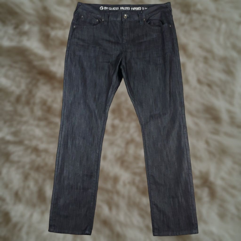 Guess VINTAGE GUESS Jeans Mens 36x32 Denim Pants Slim Tapered Straight 5-Pocket Blue Size US 36 / EU 52 - 1 Thumbnail