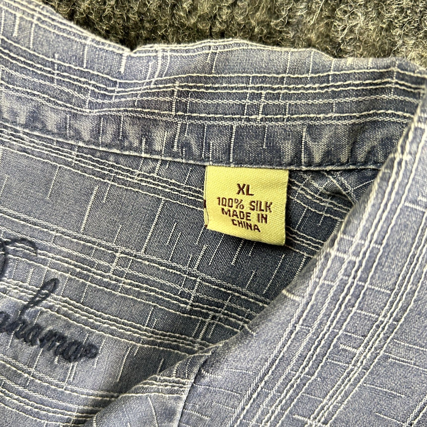 Tommy Bahama VINTAGE Tommy Bahama Shirt Button-Up Silk Mens XL Short Sleeve Blue Striped Hawaiian 100% Silk Size US XL / EU 56 / 4 - 5 Thumbnail