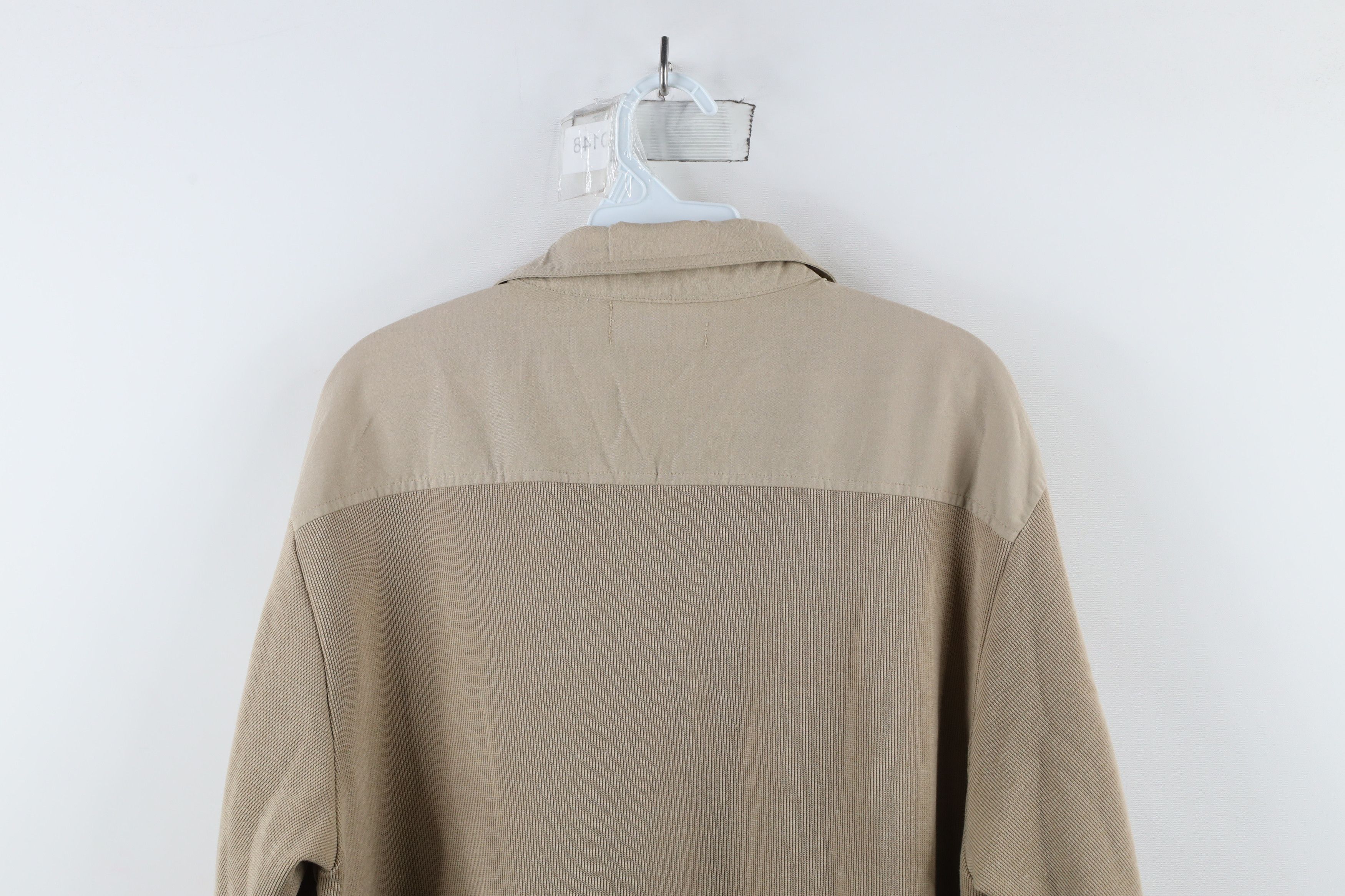 Vintage Vintage 90s Streetwear Waffle Knit Pullover Polo Beige Size US L / EU 52-54 / 3 - 11 Thumbnail