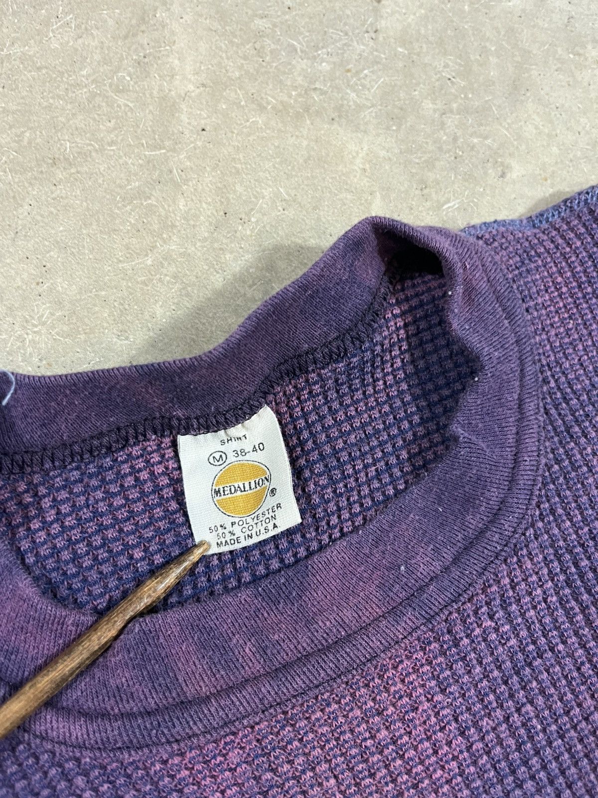 Vintage Vintage 70s Faded Purple Thermal Shirt Size M / US 6-8 / IT 42-44 - 3 Thumbnail
