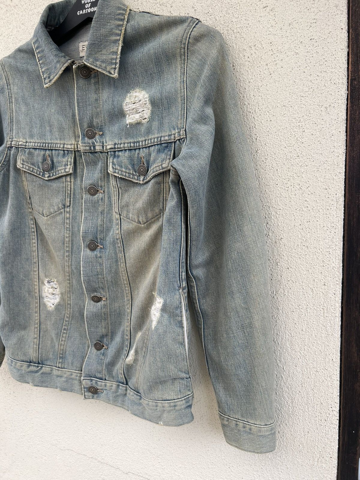 Vintage Et Vous Distress Mud Denim 4 Pocket Trucker Jacket