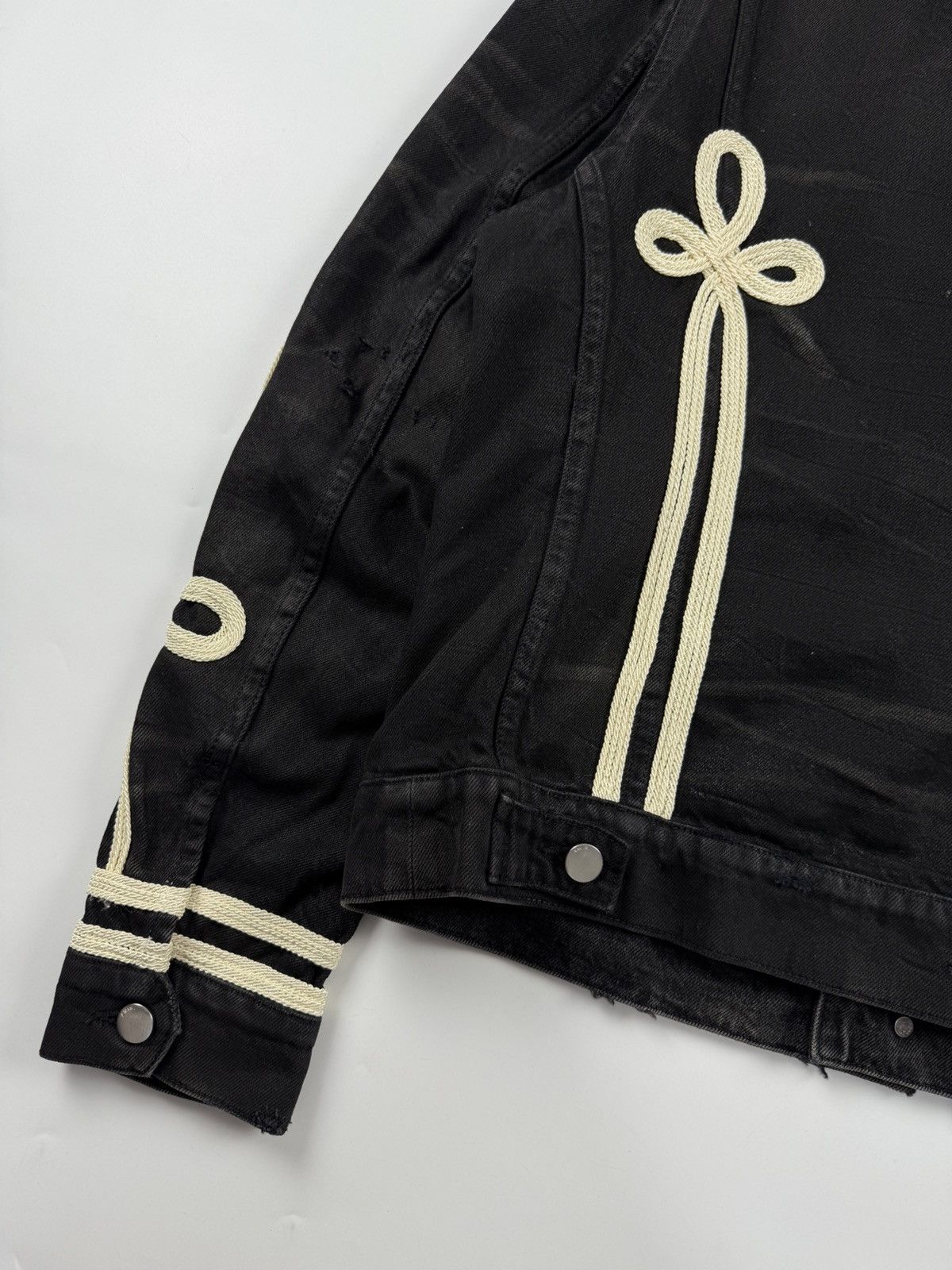 Amiri Amiri Roping Embroidered Denim Trucker Jacket Size US M / EU 48-50 / 2 - 8 Thumbnail