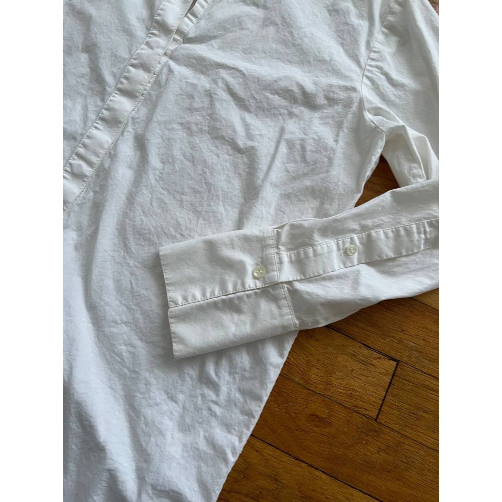Club Monaco Club Monako Button Up Cotton White Shirt Top Large A001468 Size L / US 10 / IT 46 - 5 Thumbnail