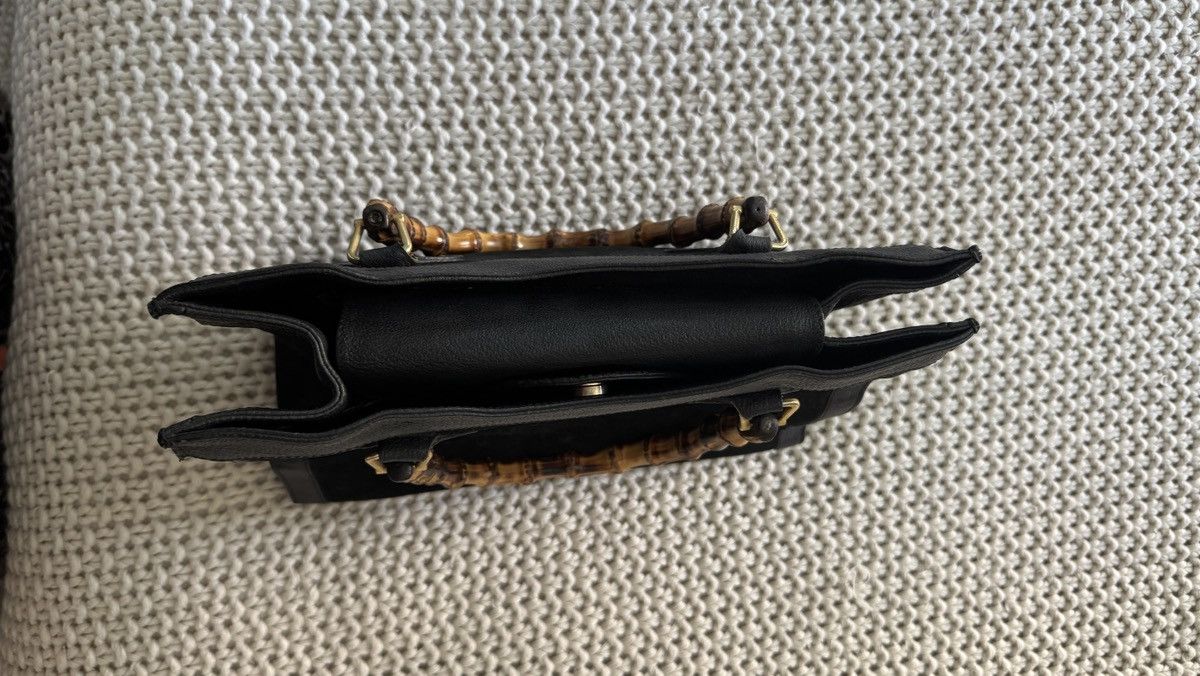 Gucci Vintage Bamboo Black Suede and Leather Gucci Handbag Size ONE SIZE - 4 Thumbnail