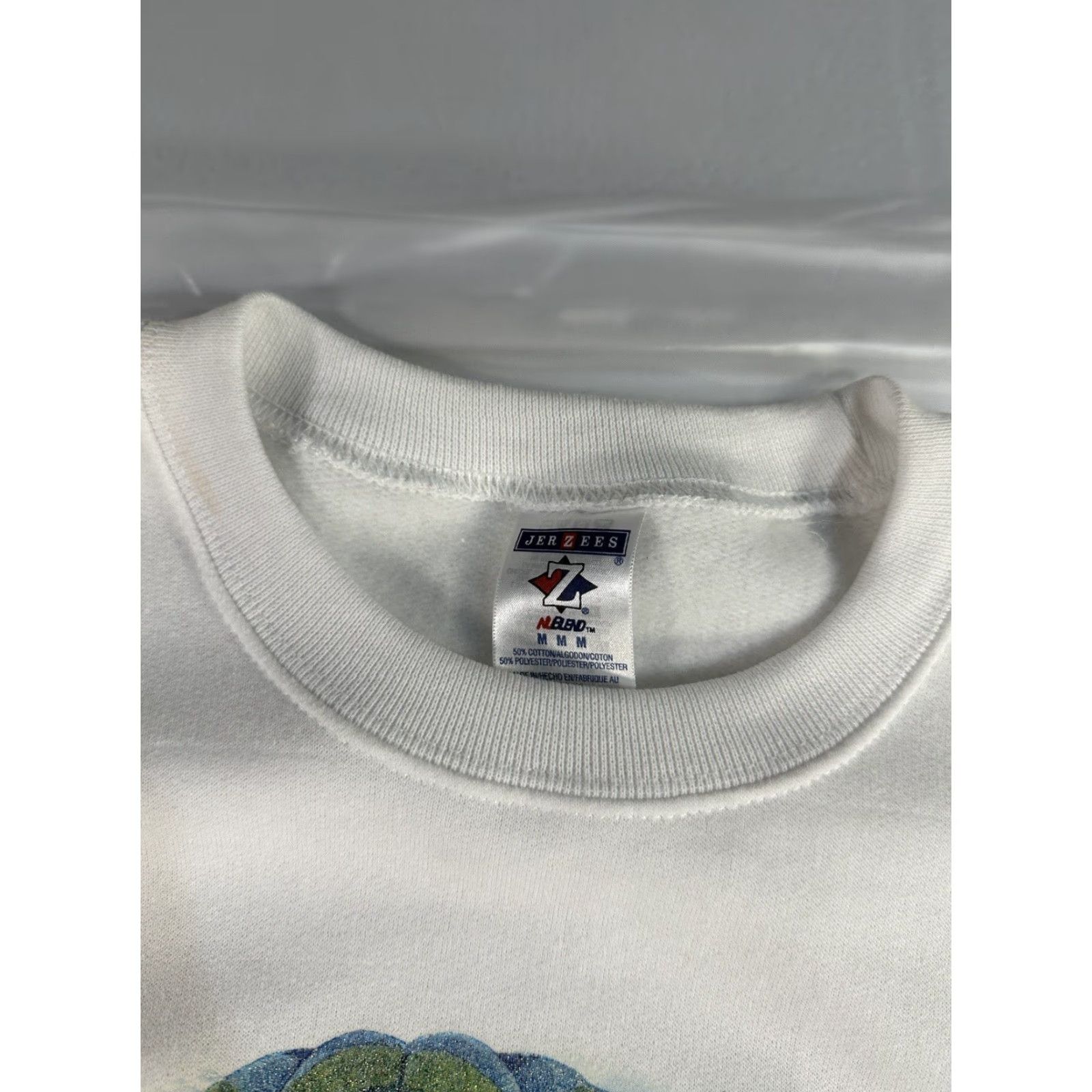 Jerzees VINTAGE Jerzees Sweatshirt White Hot Air Balloons USA M Medium Women's Pullover Crew Neck Cotton Fleece Long Sleeve Size M / US 6-8 / IT 42-44 - 2 Thumbnail