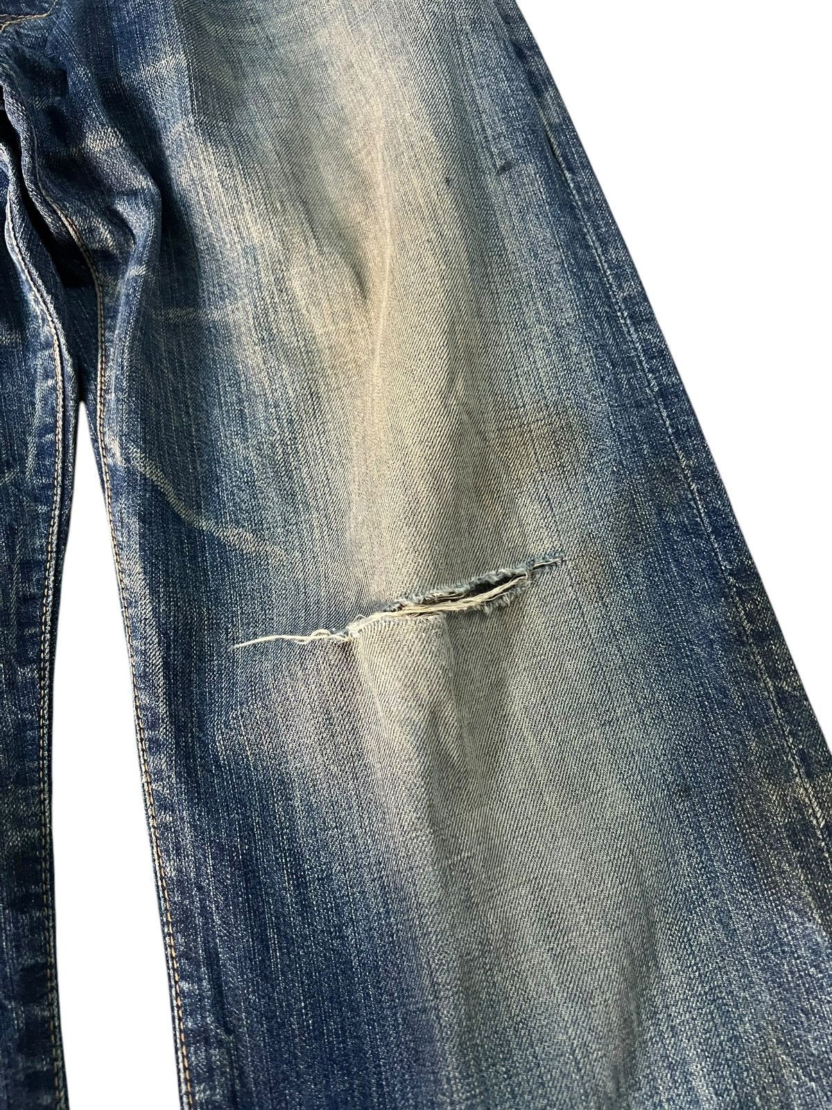 Edwin × If Six Was Nine × Le Grande Bleu (L.G.B.) 💥BAGGY💥VINTAGE EDWIN 503S DISTRESS MUD WASH JEANS Size US 31 - 6 Thumbnail