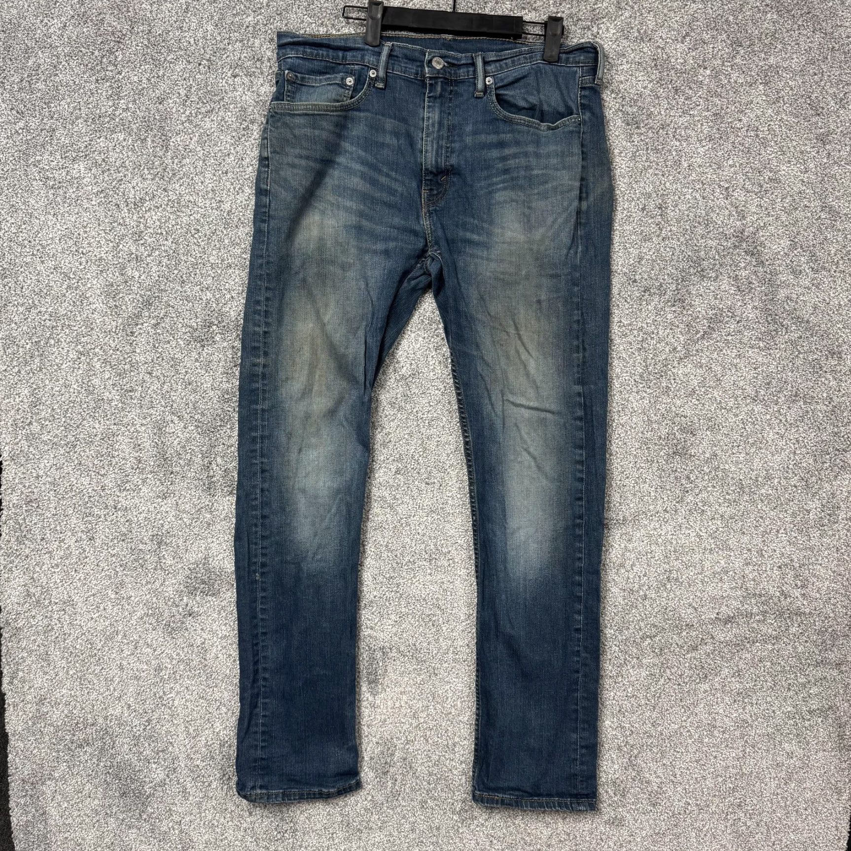 Levi's Levi's Jeans Mens 34x34 Blue Slim Straight Fit Stretch Denim Zip Fly Classic Straight Leg Size US 34 / EU 50 - 3 Thumbnail