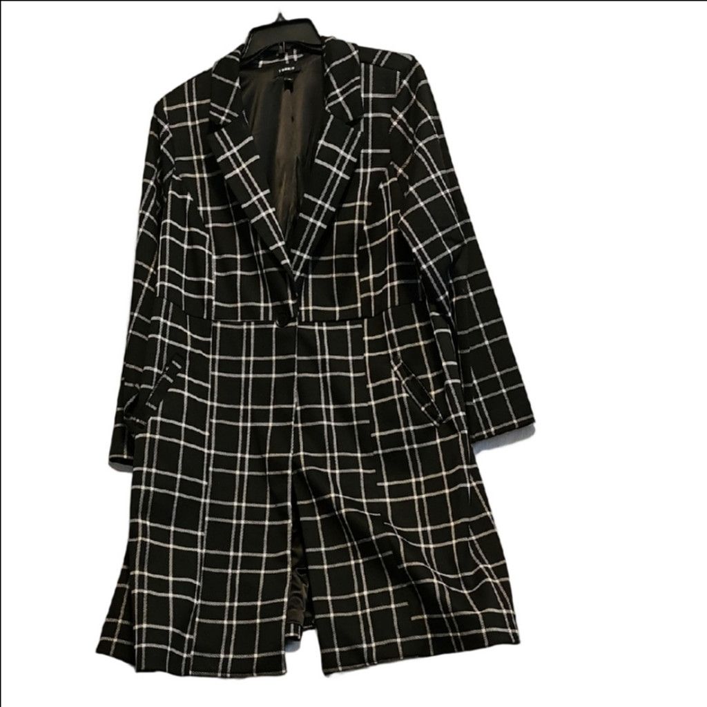Torrid Torrid Black and White Plaid Fully Lined Women's Blazer Size 3XL / US 20-22 - 2 Thumbnail