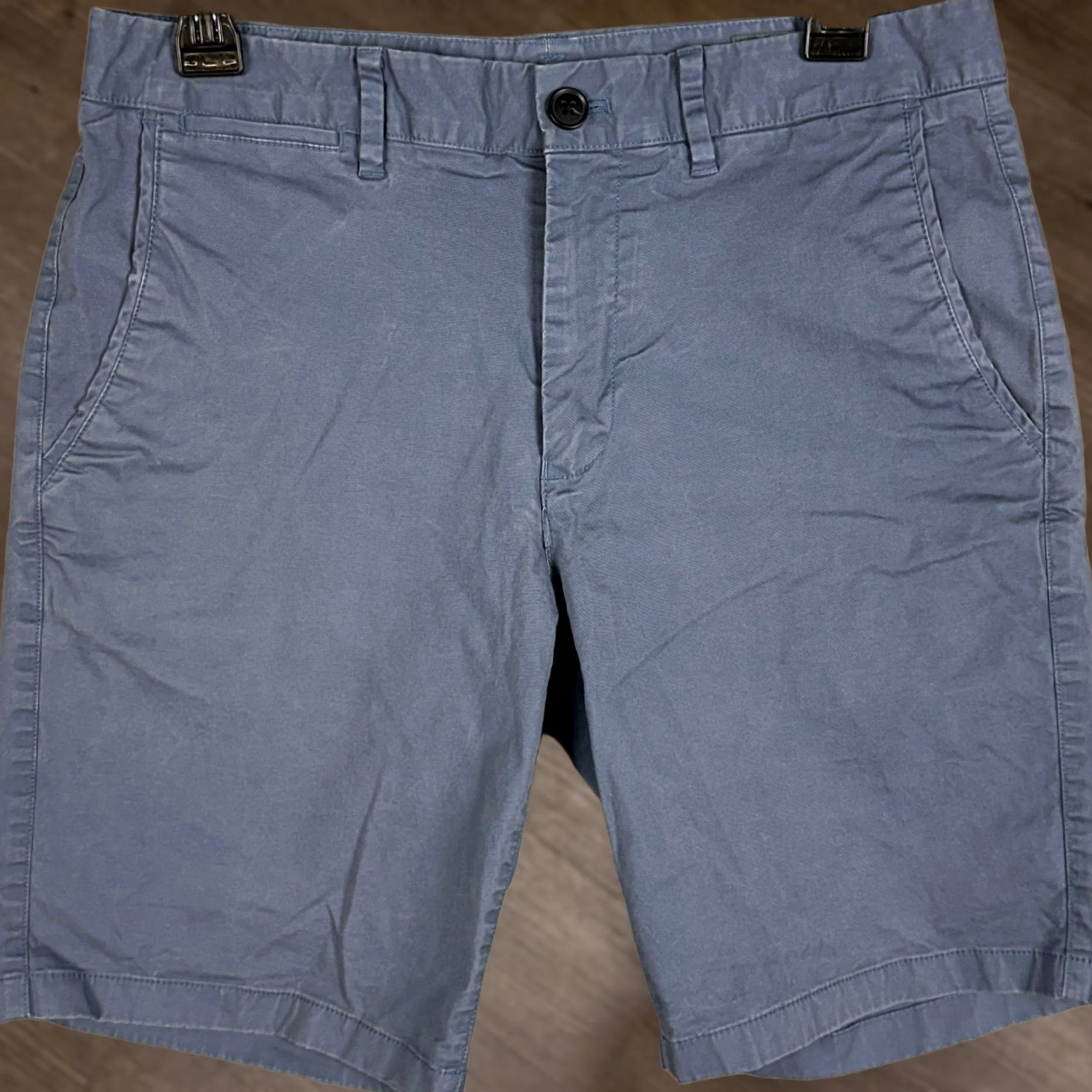 Bonobos Bonobos Chino Shorts Mens 31x9 Flat Front Blue Slate 98% Cotton 2% Lycra Casual Travel Size US 31 - 1 Thumbnail