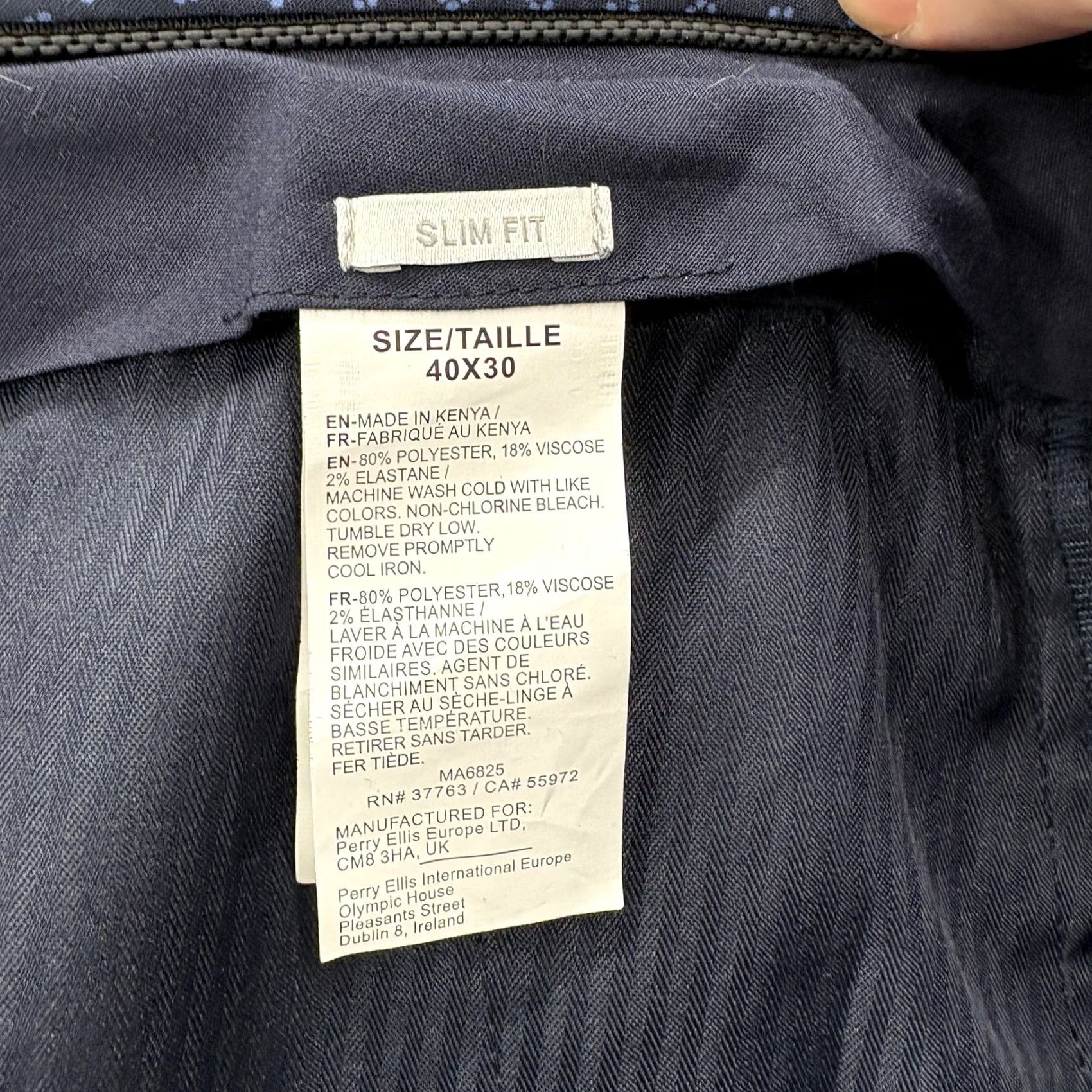 Perry Ellis Perry Ellis Portfolio Dress Pants Mens 40x30 Navy Slim Fit Stretch Workwear NWT Size US 40 / EU 56 - 6 Thumbnail