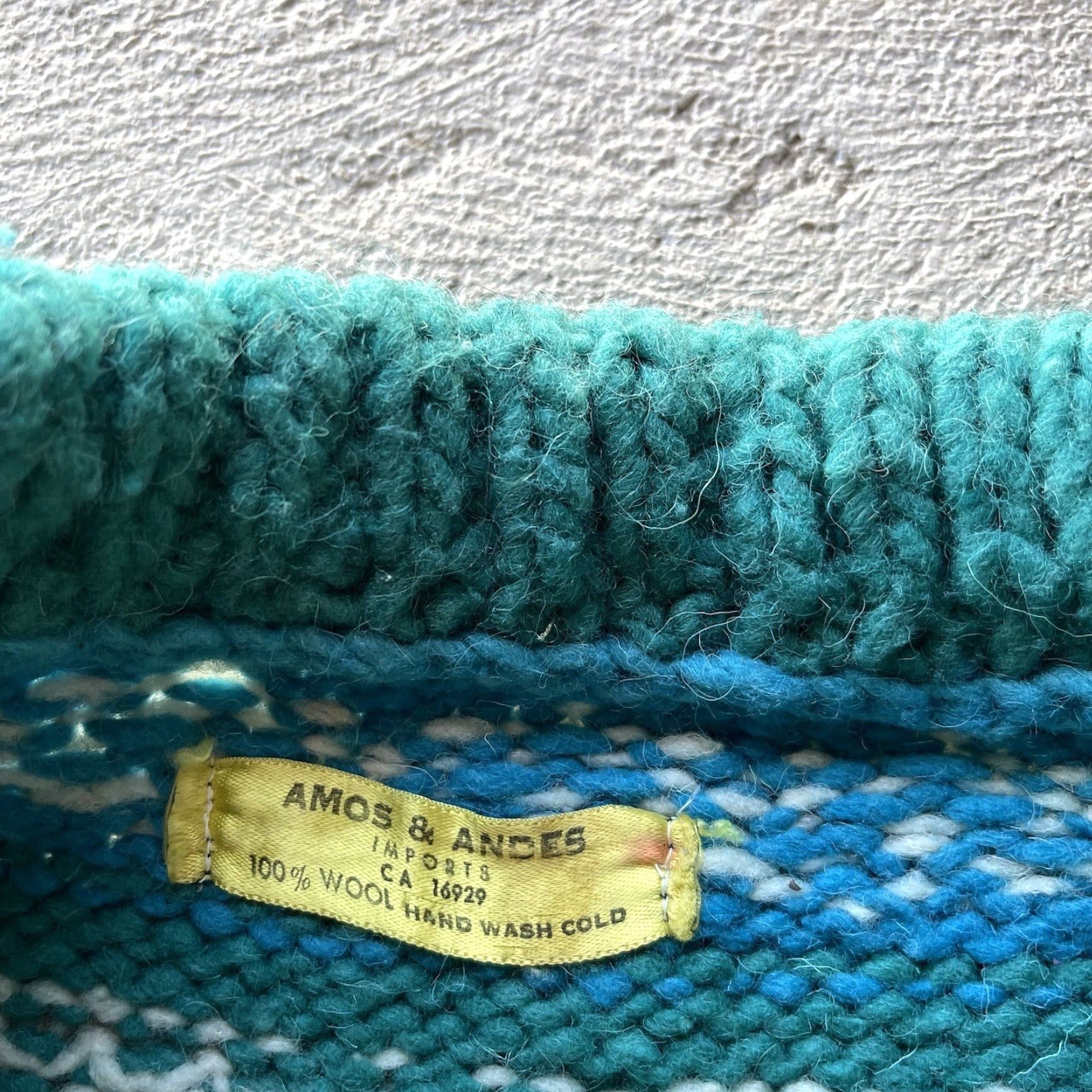 Vintage VINTAGE Amos Andes Sweater Mens Medium Knit Pullover Green Wool Crew Neck 90s Outdoor Geometric Pattern Mens Size US M / EU 48-50 / 2 - 7 Thumbnail