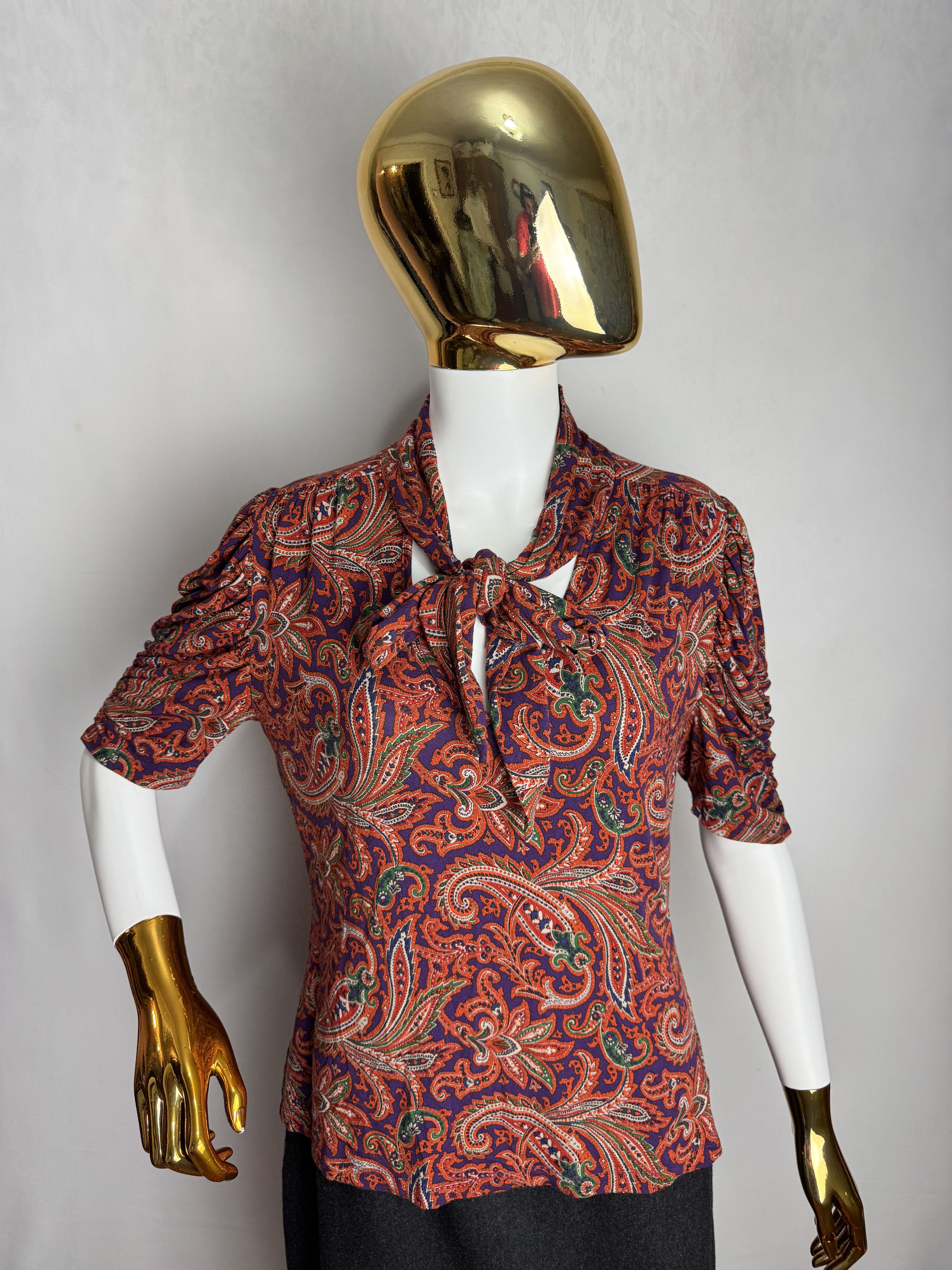 Polo Ralph Lauren × Ralph Lauren RALPH LAUREN women’s paisley viscose blouse Size M / US 6-8 / IT 42-44 - 5 Thumbnail