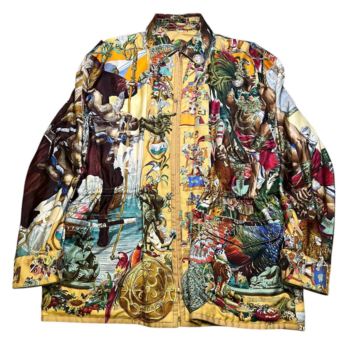 Hermes Hermès 1992 Silk Reversible Jacket - Art by Kermit Oliver Size US M / EU 48-50 / 2 - 9 Thumbnail