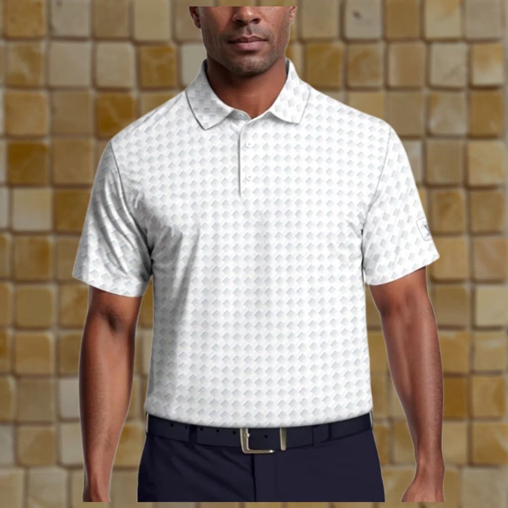PGA Tour Nike PGA TOUR Polo Golf Shirt XXL White Blue Geometric Motion PRO SERIES Size US XXL / EU 58 / 5 - 1 Preview