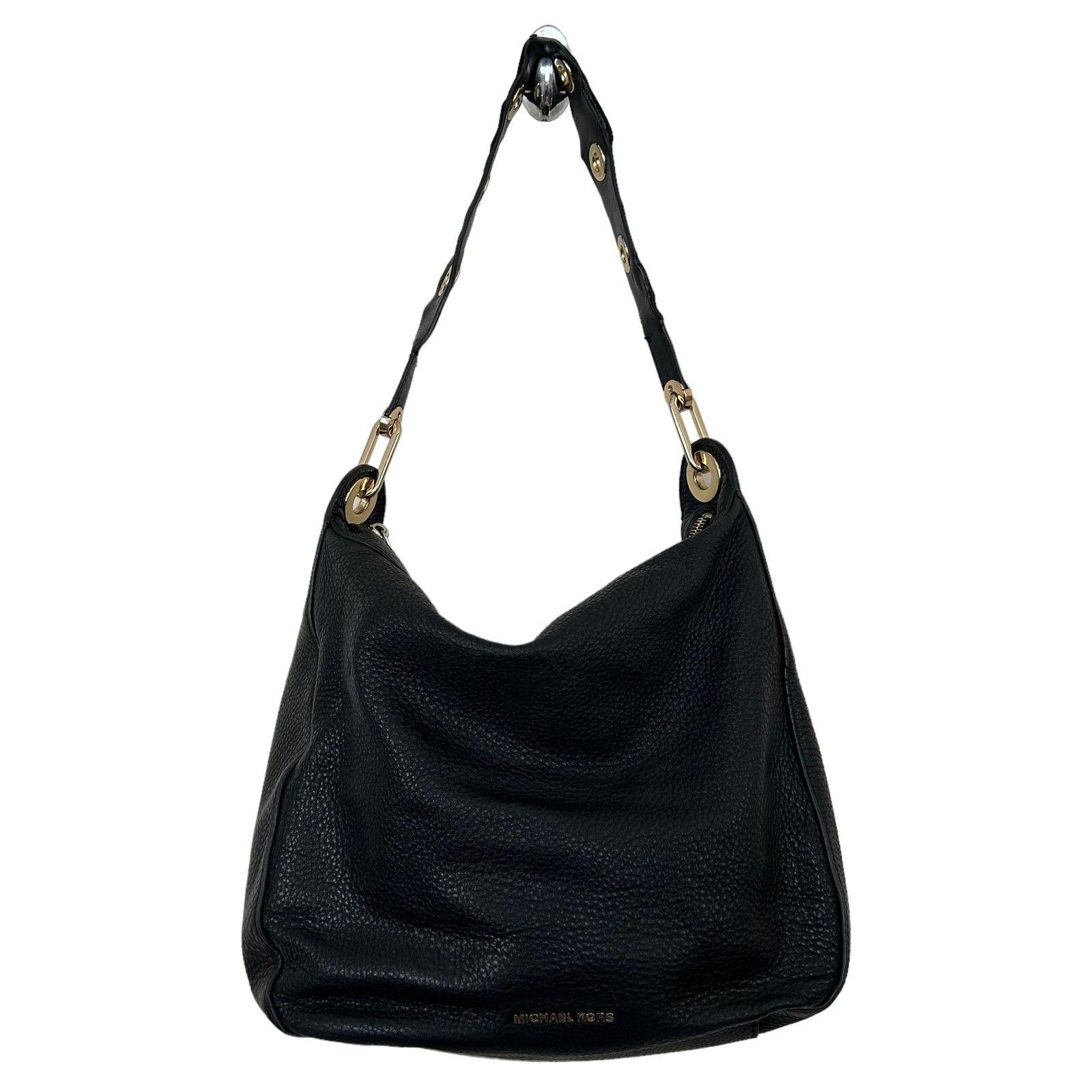 Michael Kors Michael Kors Black Leather Shoulder Bag Grommet Strap Size ONE SIZE - 1 Thumbnail