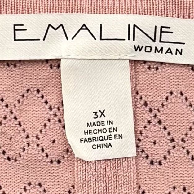 Vintage Emaline Grandmacore Sweater Women 3X Plus Cottagecore Knitted Lace 2010s Feminine Pastel Pink Size XXL / US 16-18 / IT 52-54 - 6 Thumbnail