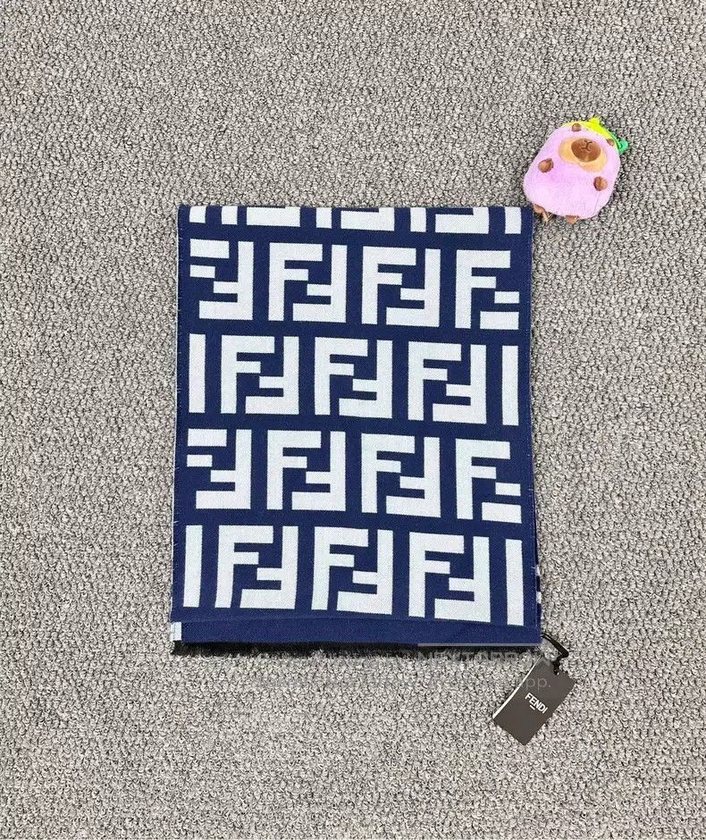 Fendi Fendi size 180*35 cm Blue and White Two-Sided Monogram Logo Size ONE SIZE - 2 Thumbnail