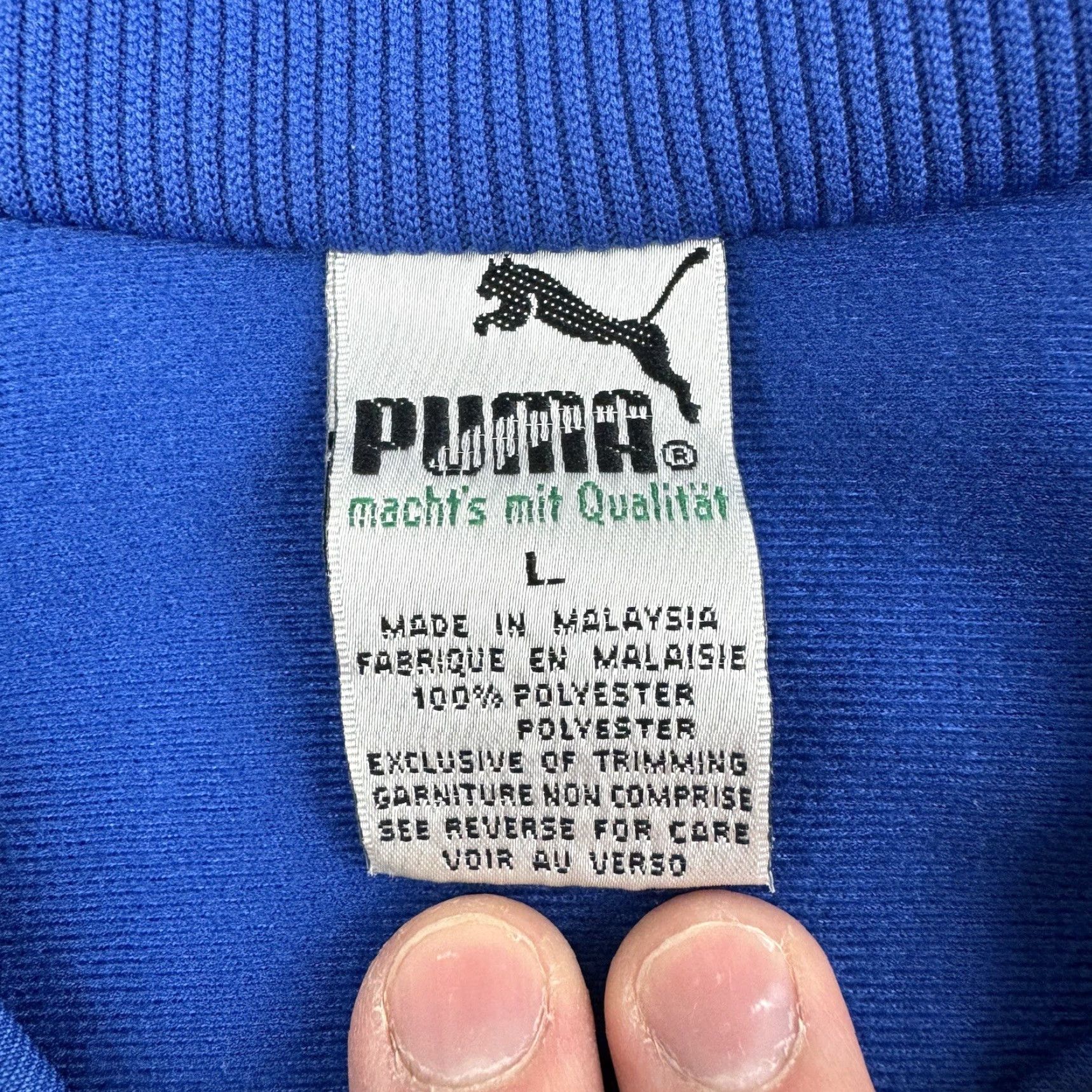 Puma Vintage Puma Jacket Adult Large Blue Full Zip Athletic Sports Logo 90s Collar Size US L / EU 52-54 / 3 - 3 Thumbnail