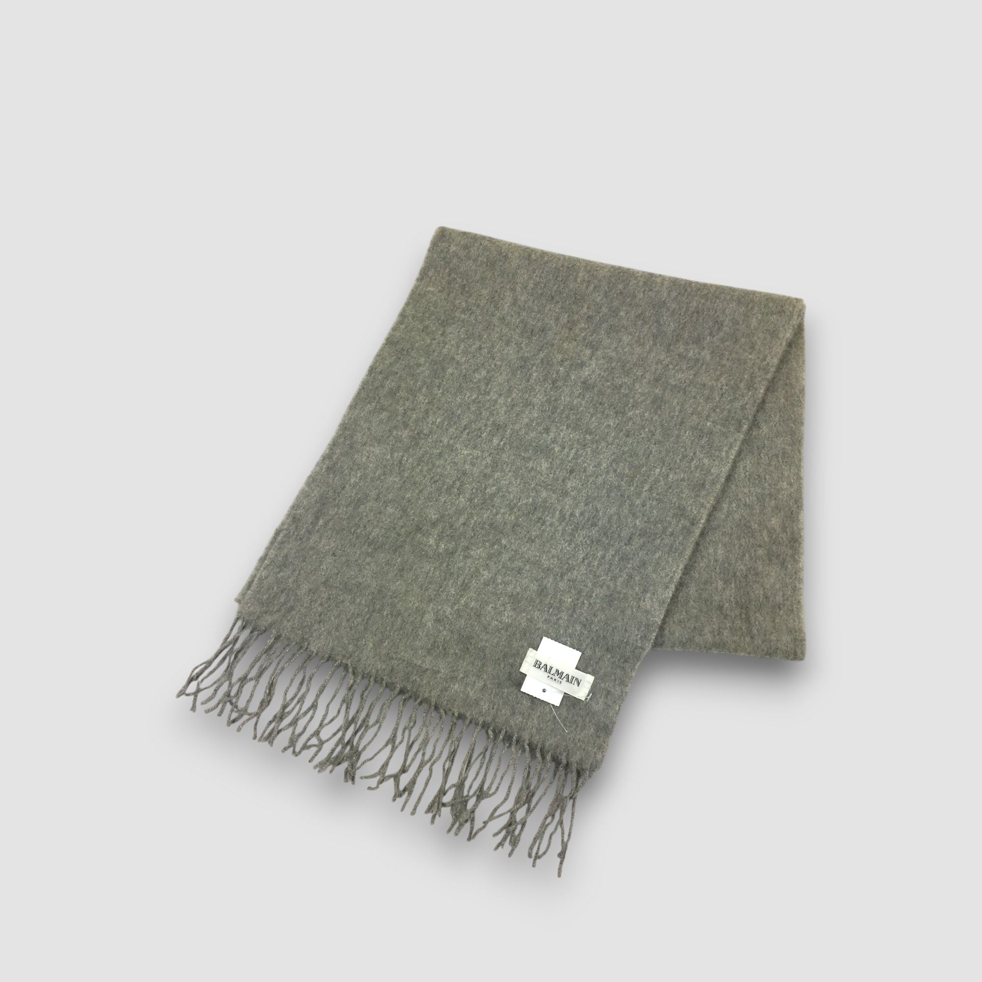 Japanese Brand Vintage Y2K Balmain Scarf Muffler Wool Cashmere Scarves Size ONE SIZE - 3 Thumbnail