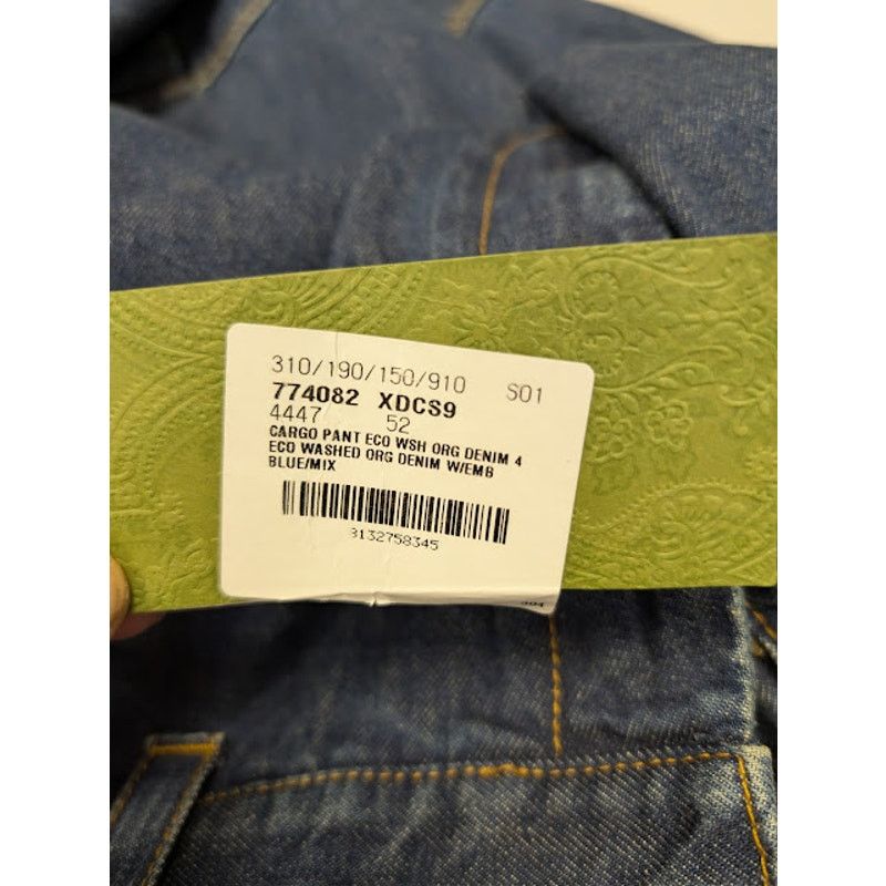Gucci o1rshd1 Eco-Washed Organic Denim Cargo Pant in Blue / Mix Size US 36 / EU 52 - 23 Thumbnail
