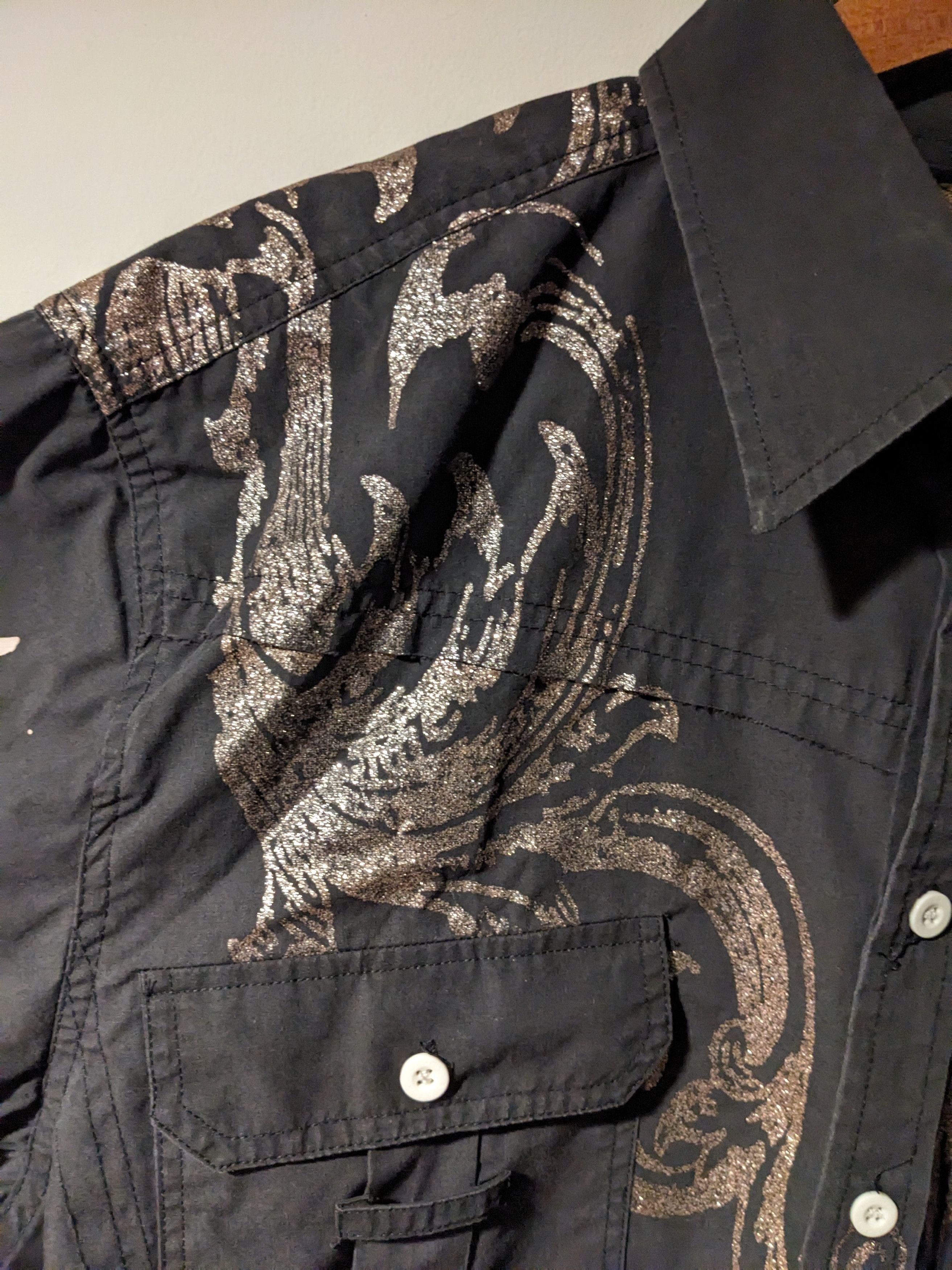 Affliction × Vintage Vintage Y2K Royal Army Affliction Inspired Button Up Shirt Size US XXL / EU 58 / 5 - 4 Thumbnail