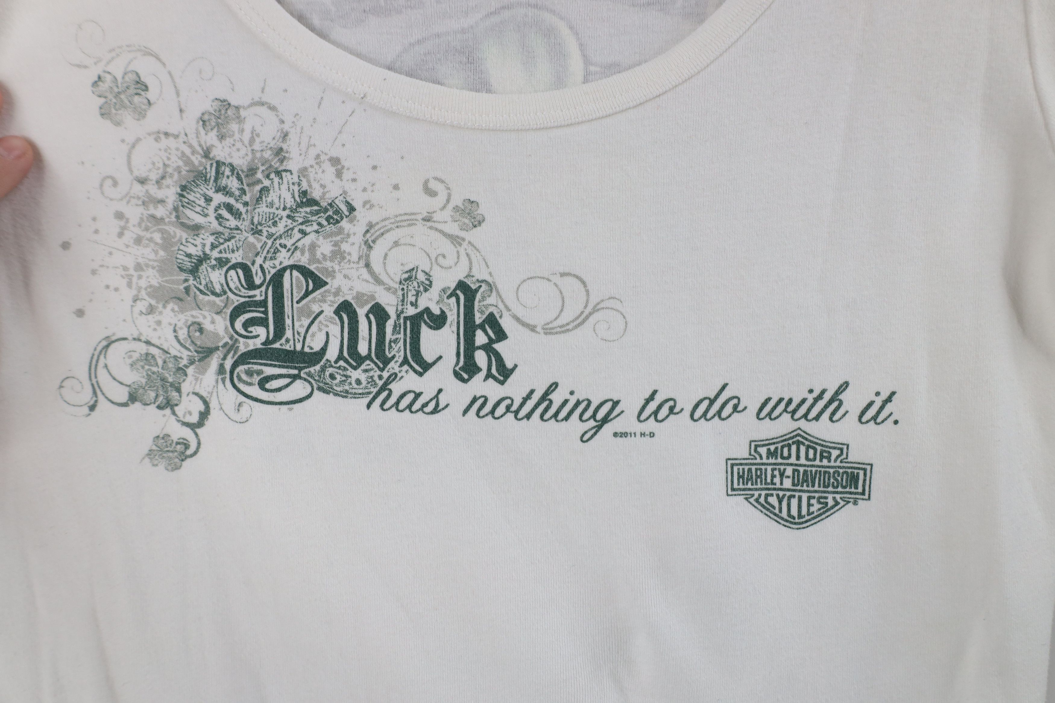 Harley Davidson × Vintage Vintage Y2K Harley Davidson Knit Lucky Shamrock T-Shirt Size US L / EU 52-54 / 3 - 8 Thumbnail