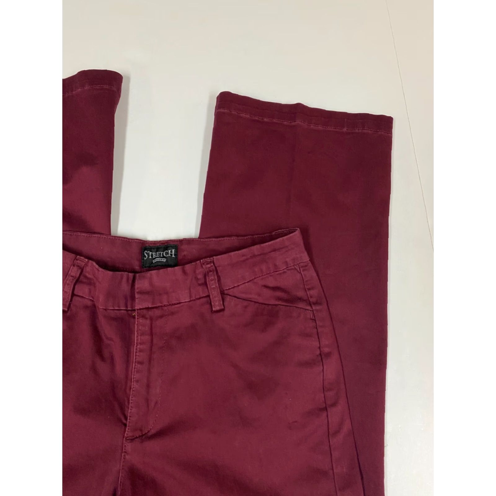 Vintage Riders Pants Womens 26 Red Straight Stretch Chino Cotton Polyester Canvas 32in Inseam Size 26" / US 2 / IT 38 - 2 Thumbnail