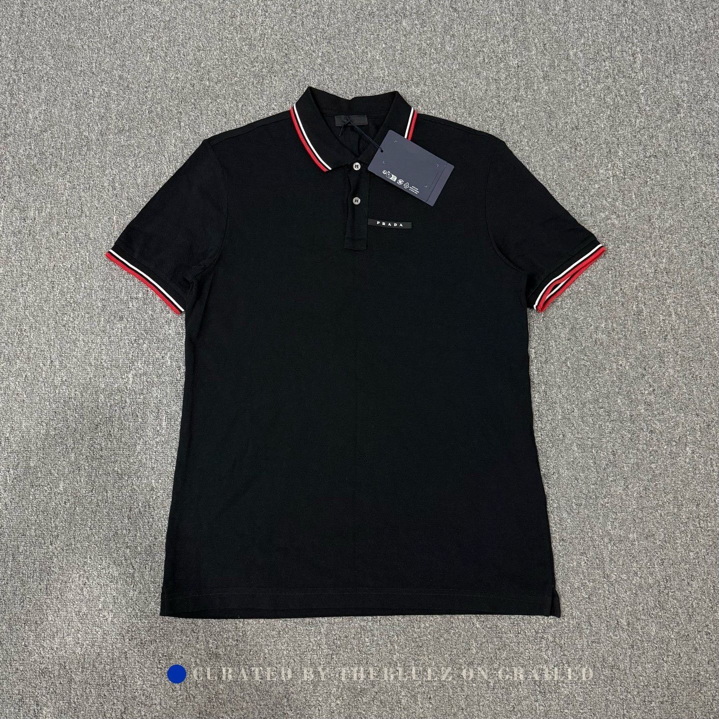 Prada Prada Black Chest Logo Short-Sleeve Polo Size US XL / EU 56 / 4 - 6 Thumbnail