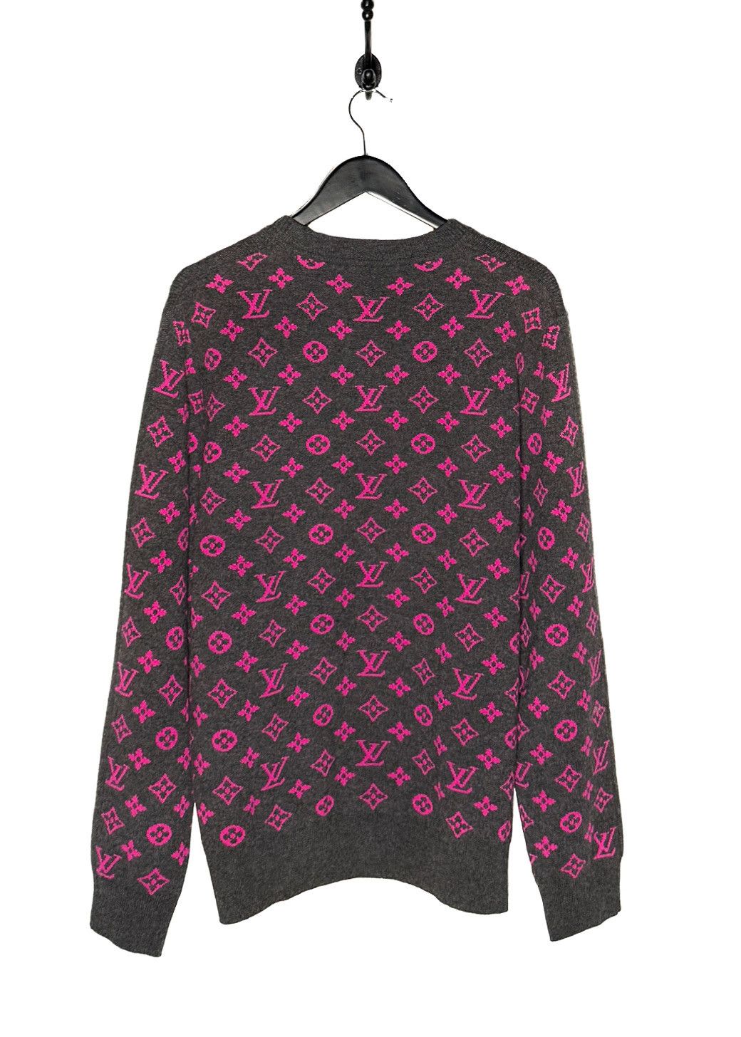 Louis Vuitton Louis Vuitton FW18 Grey Cashmere Pink Monogram Sweater Size US XL / EU 56 / 4 - 1 Thumbnail