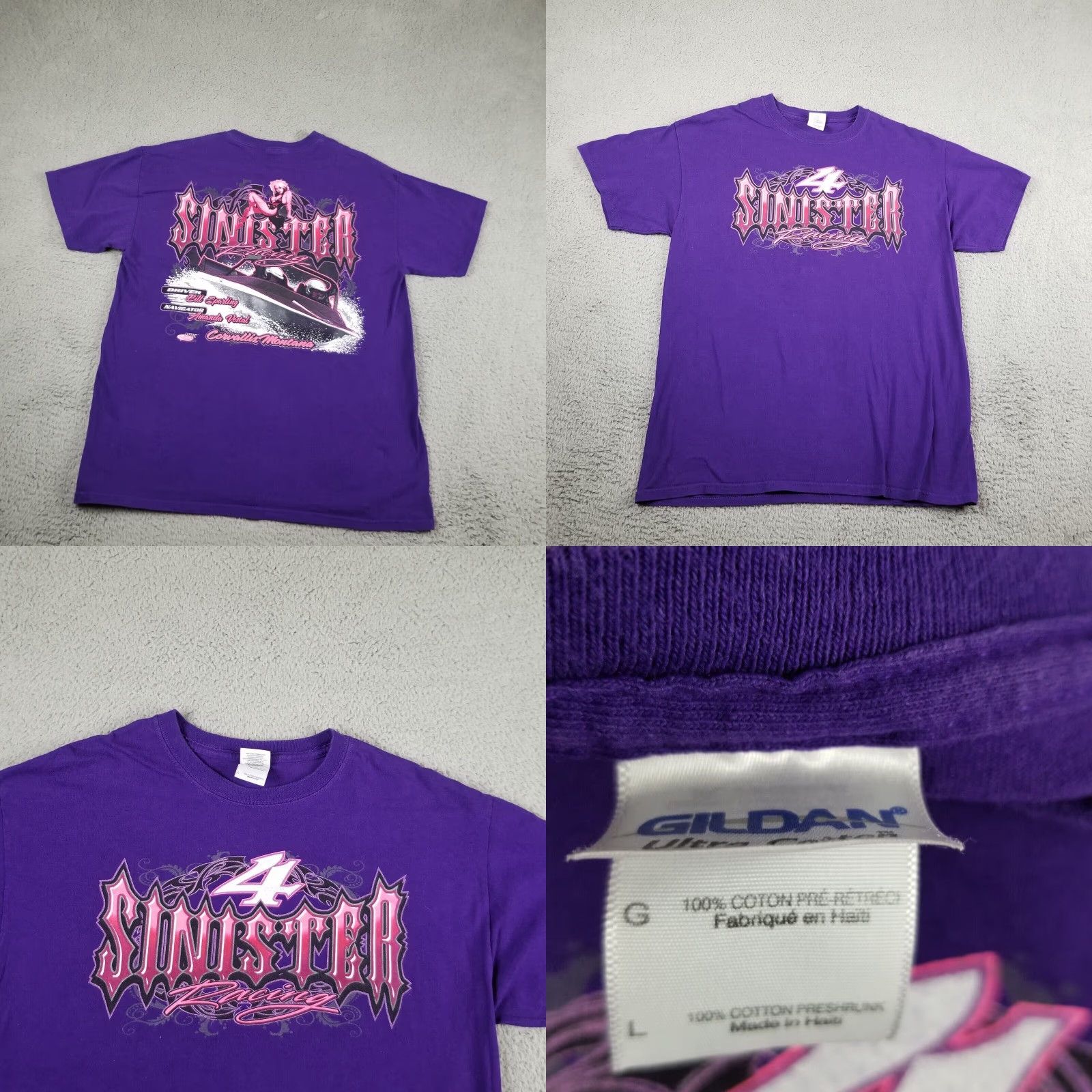 Vintage Sinister Jet Boats Mens T Shirt Large XL Sexy Racing River Drag Size US L / EU 52-54 / 3 - 2 Thumbnail