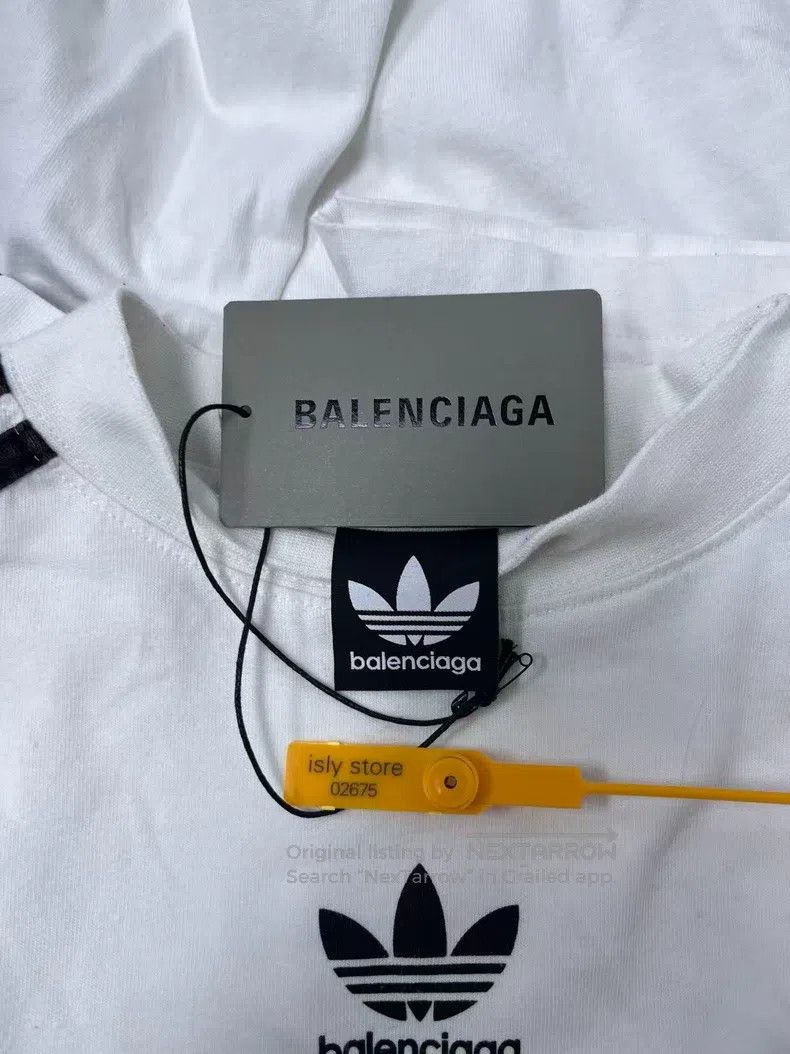Balenciaga Three Stripes Logo Printed Round Neck Short Sle