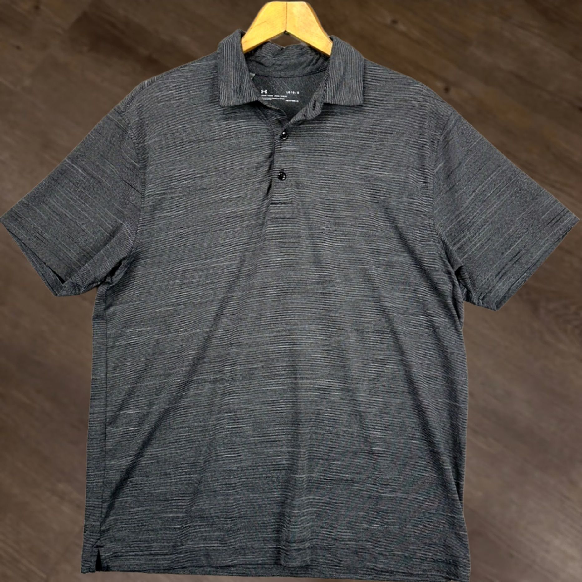 Under Armour Under Armour Polo Shirt Mens Large Grey Black Stripes Golf Rugby Heat Gear Size US L / EU 52-54 / 3 - 1 Thumbnail