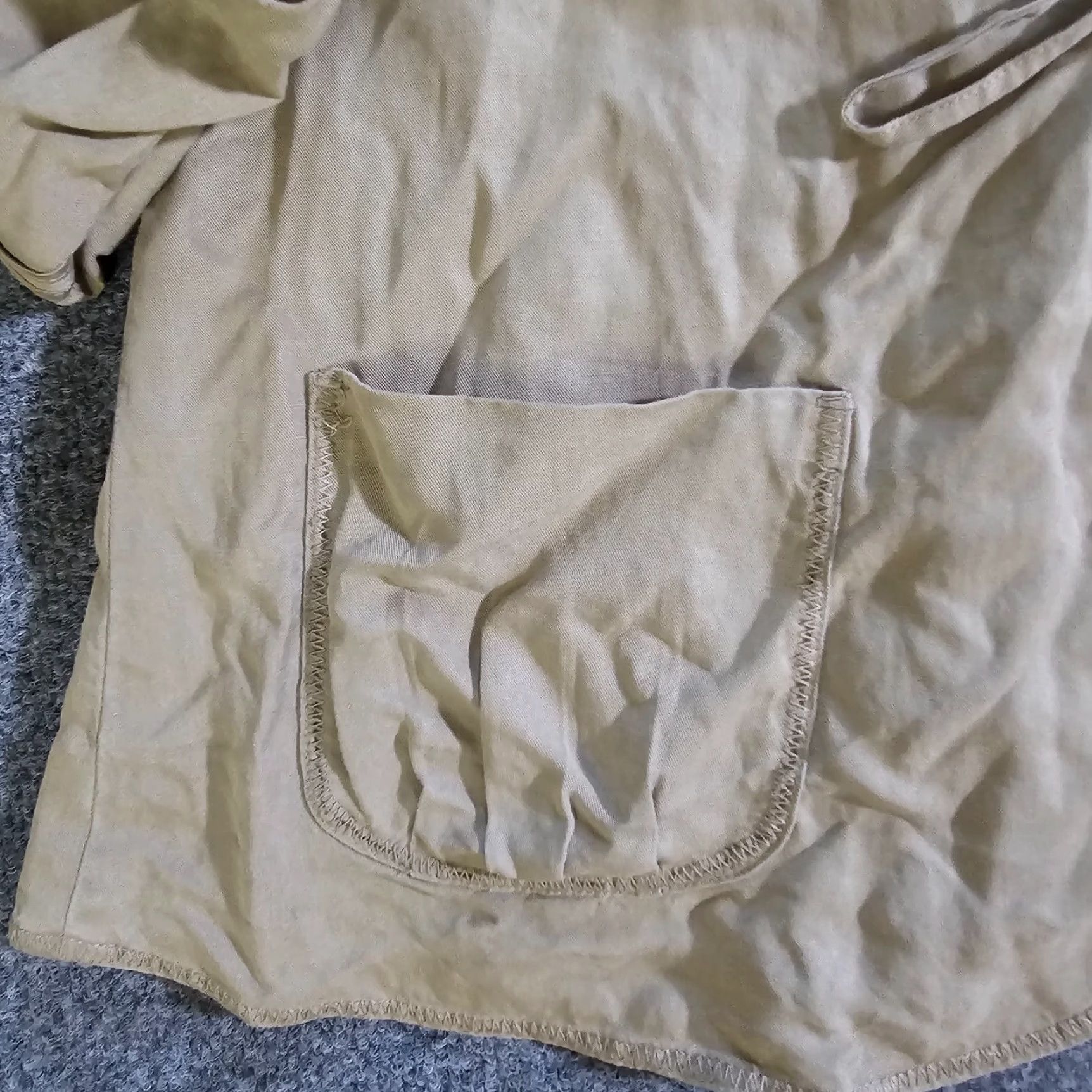 J. Jill J. Jill Blazer Shirt Women Large Beige Khaki Linen Tie Long Sleeve Casual Career Size L / US 10 / IT 46 - 5 Thumbnail