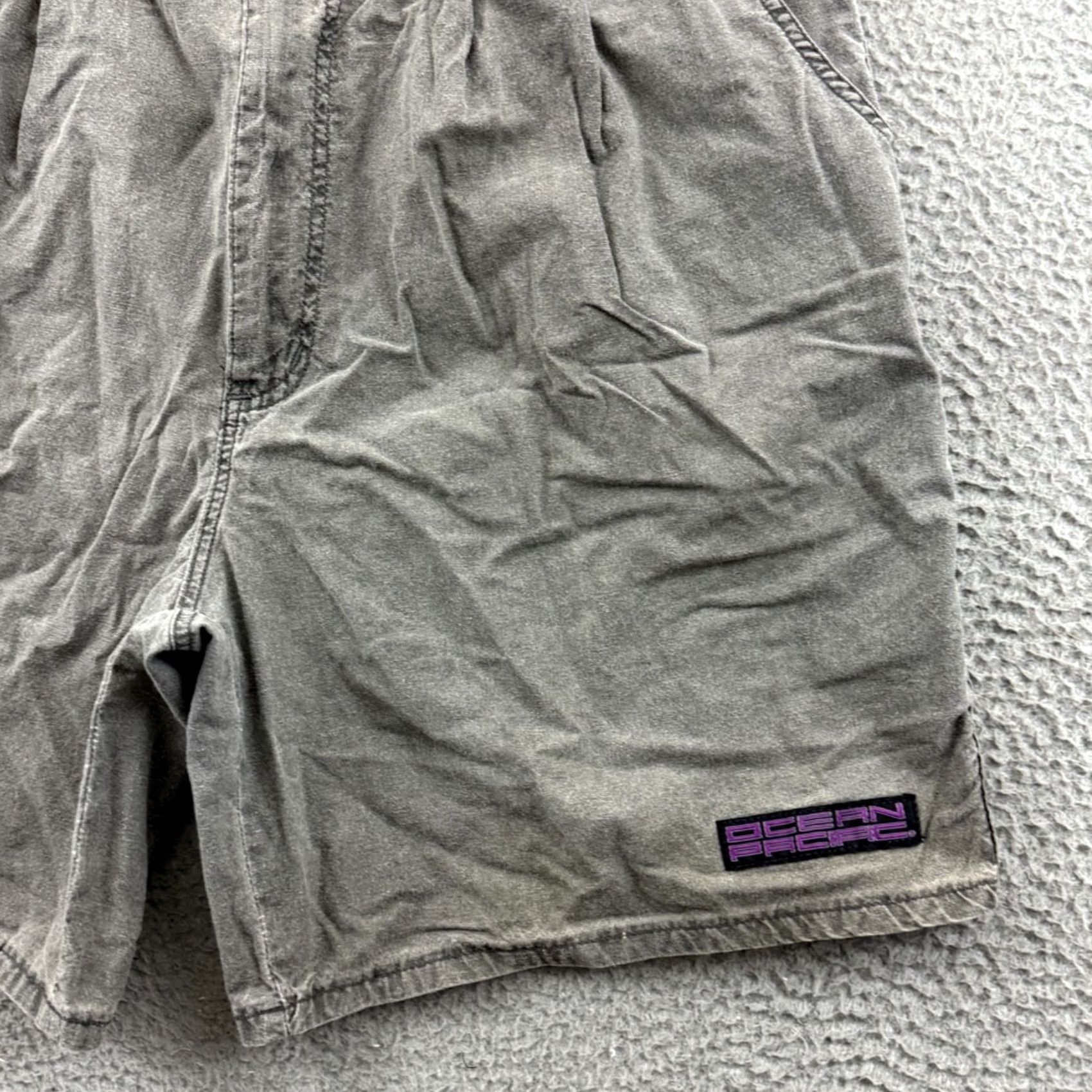 Ocean Pacific Vintage Ocean Pacific Short Mens 34 Gray 80s Elastic Waist Twill Khaki Surf USA Short Size US 34 / EU 50 - 2 Thumbnail