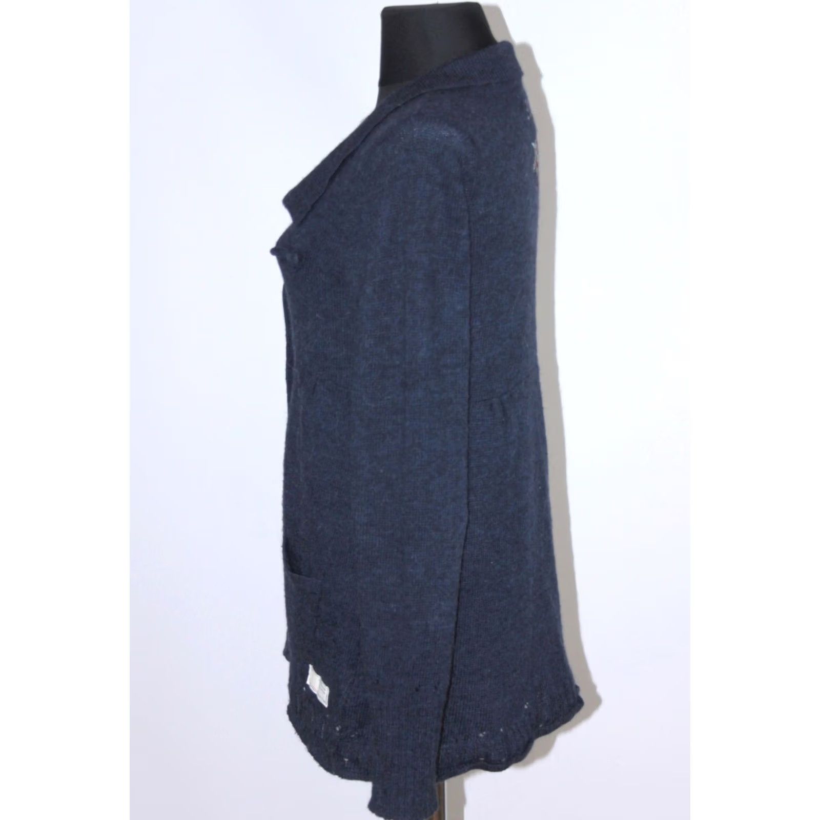 Vintage Odd Molly 336 womens navy alpaca wool cardigan wrap robe Size 2 M Blue Cardigan Womens 2 M Size XS / US 0-2 / IT 36-38 - 4 Thumbnail