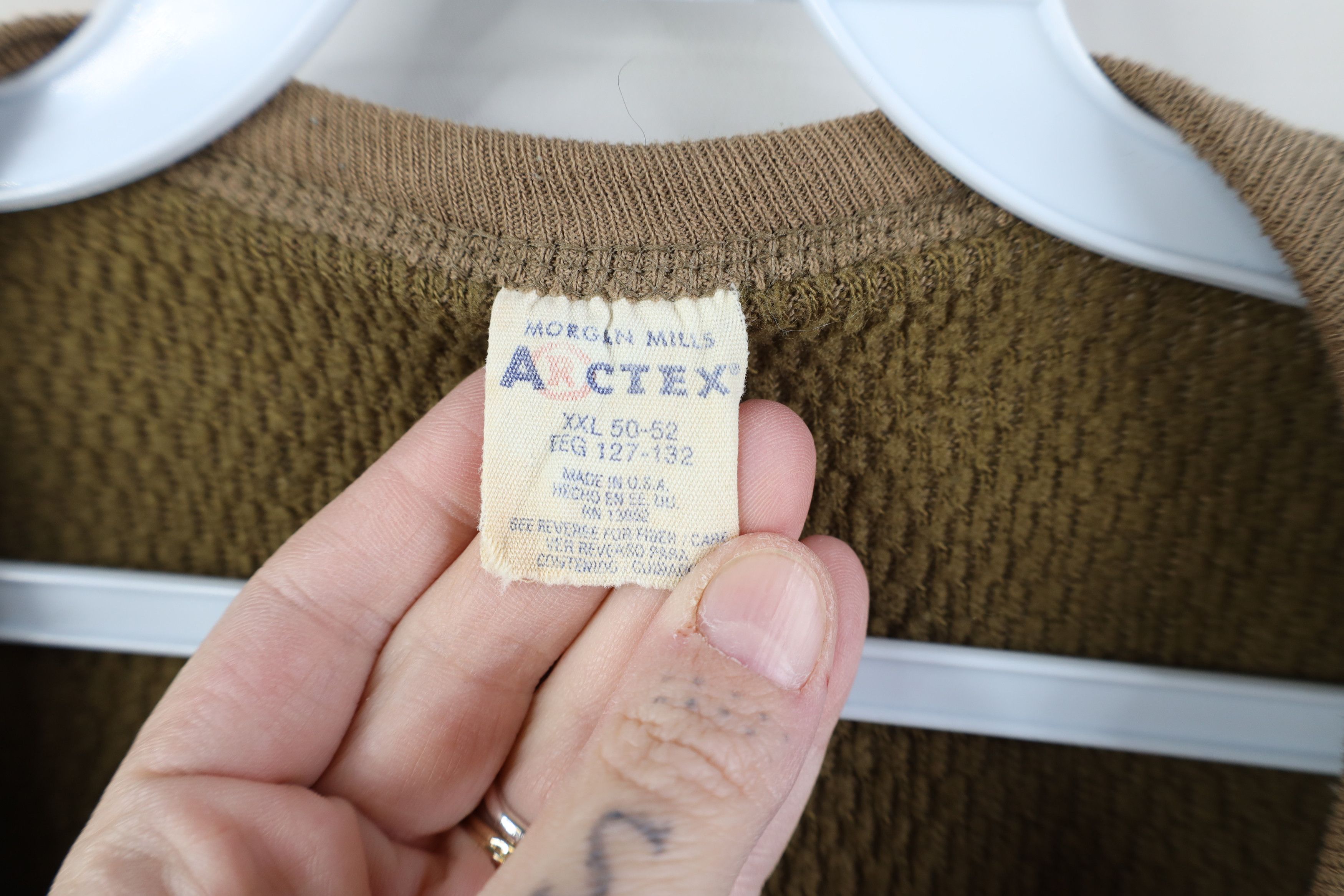 Vintage Vintage 90s Streetwear Waffle Knit Long Sleeve T-Shirt USA Size US XXL / EU 58 / 5 - 6 Thumbnail