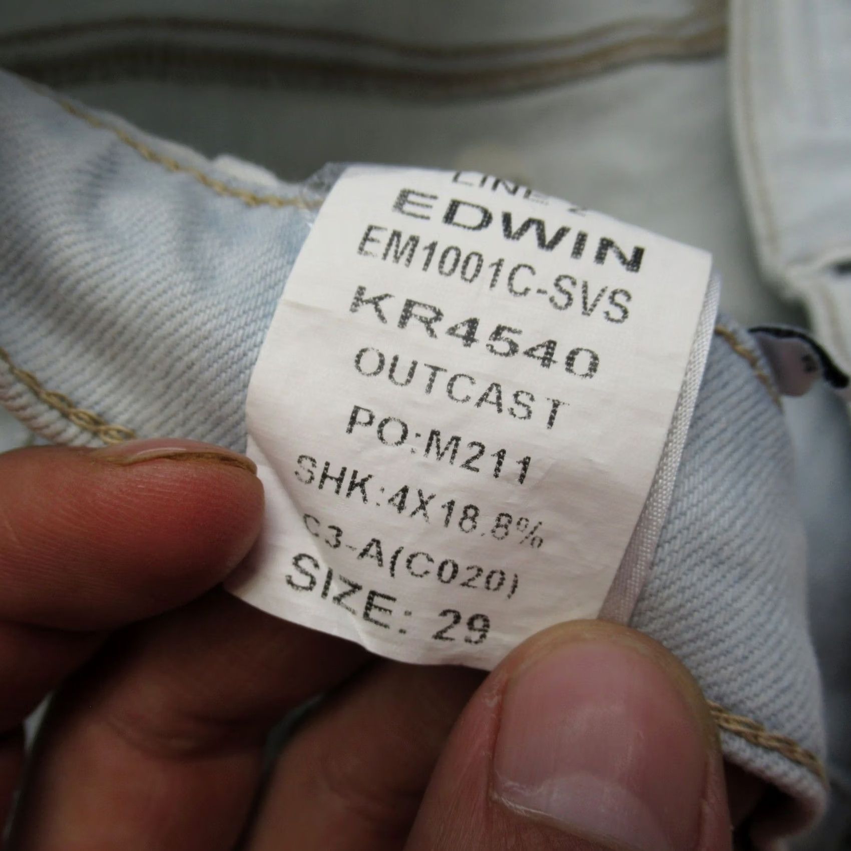 Edwin User: Original Title: Edwin Jeans Mens 29X32 Maddox Outcast Light Wash Slim Endurance Straight NWD Size US 29 - 7 Thumbnail