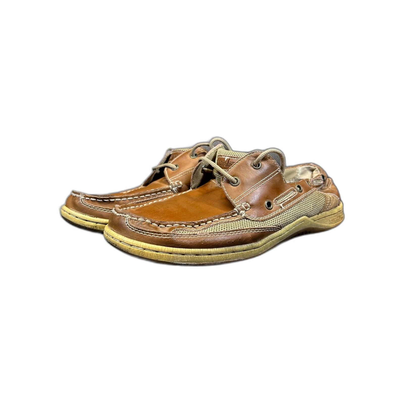Vintage Margaritaville Anchor Brown Leather Lace Up Slip-On Boat Sho Size US 12 / EU 45 - 4 Thumbnail