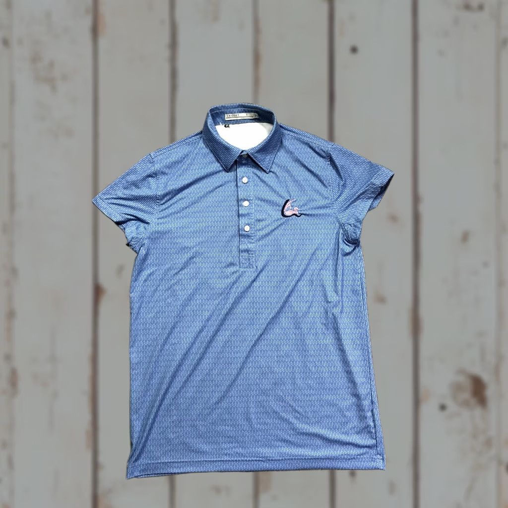 Vintage Criquet Polo Shirt Mens S Blue Geometric All Over Print Performance Golf Tee Shirt Size US S / EU 44-46 / 1 - 1 Thumbnail
