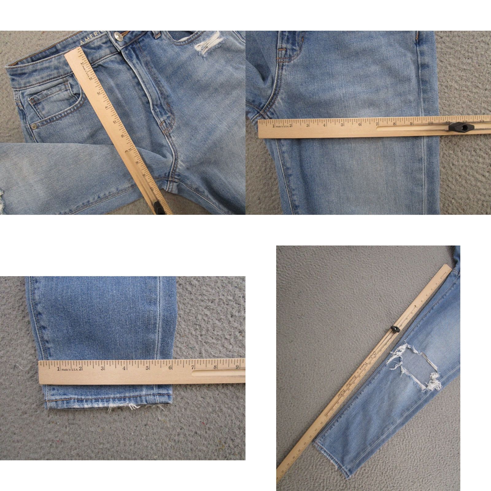 American Eagle Outfitters American Eagle Outfitters Jeans Distressed Mom Denim 5-Pocket Stretch Comfort High Rise Womens Size 4 Blue Vintage No N/A Size 27" / US 4 / IT 40 - 8 Thumbnail