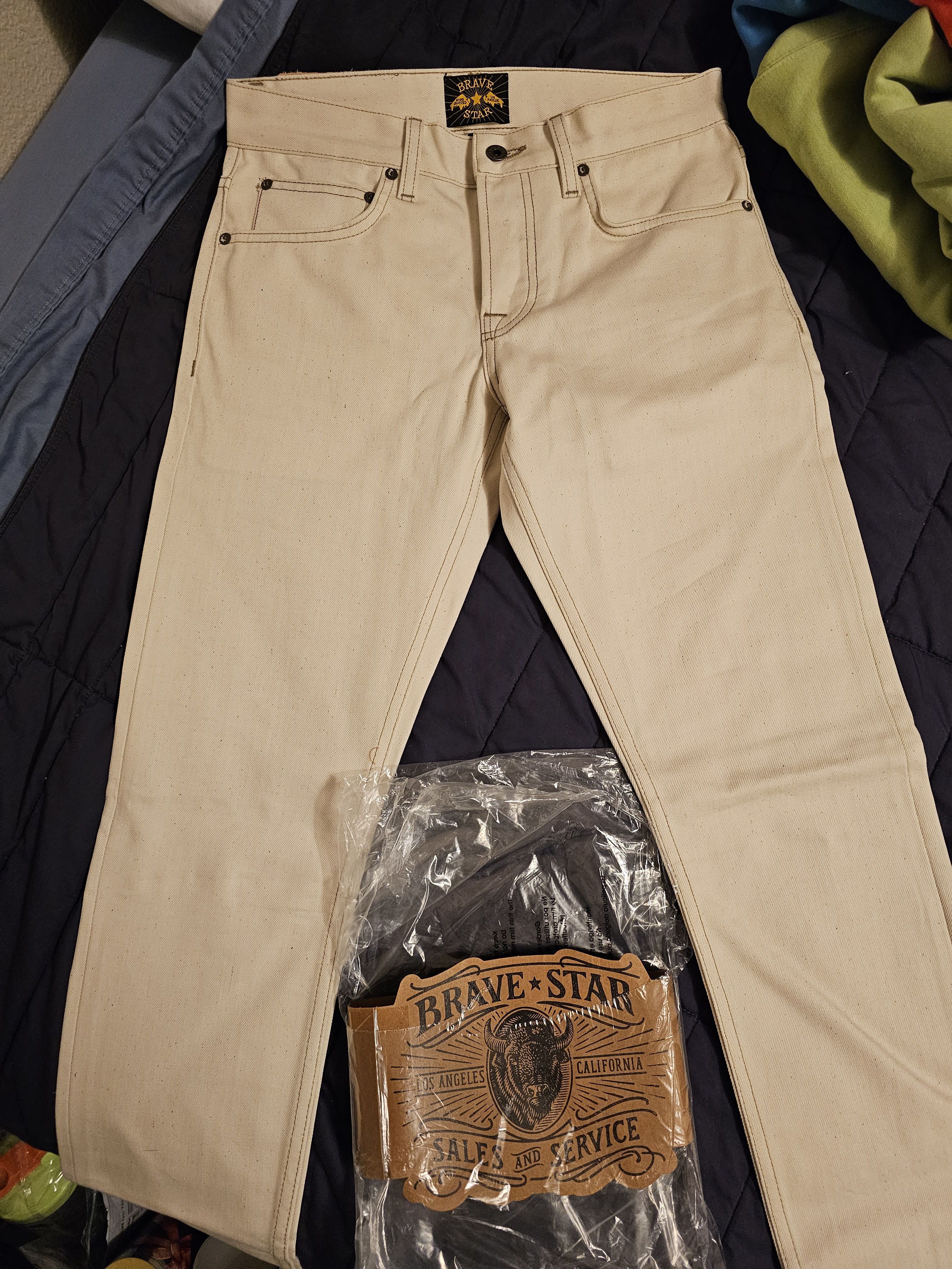 Brave Star Selvage Regular Taper 12oz Desert Bone Japan Selvage Denim Size US 30 / EU 46 - 2 Thumbnail